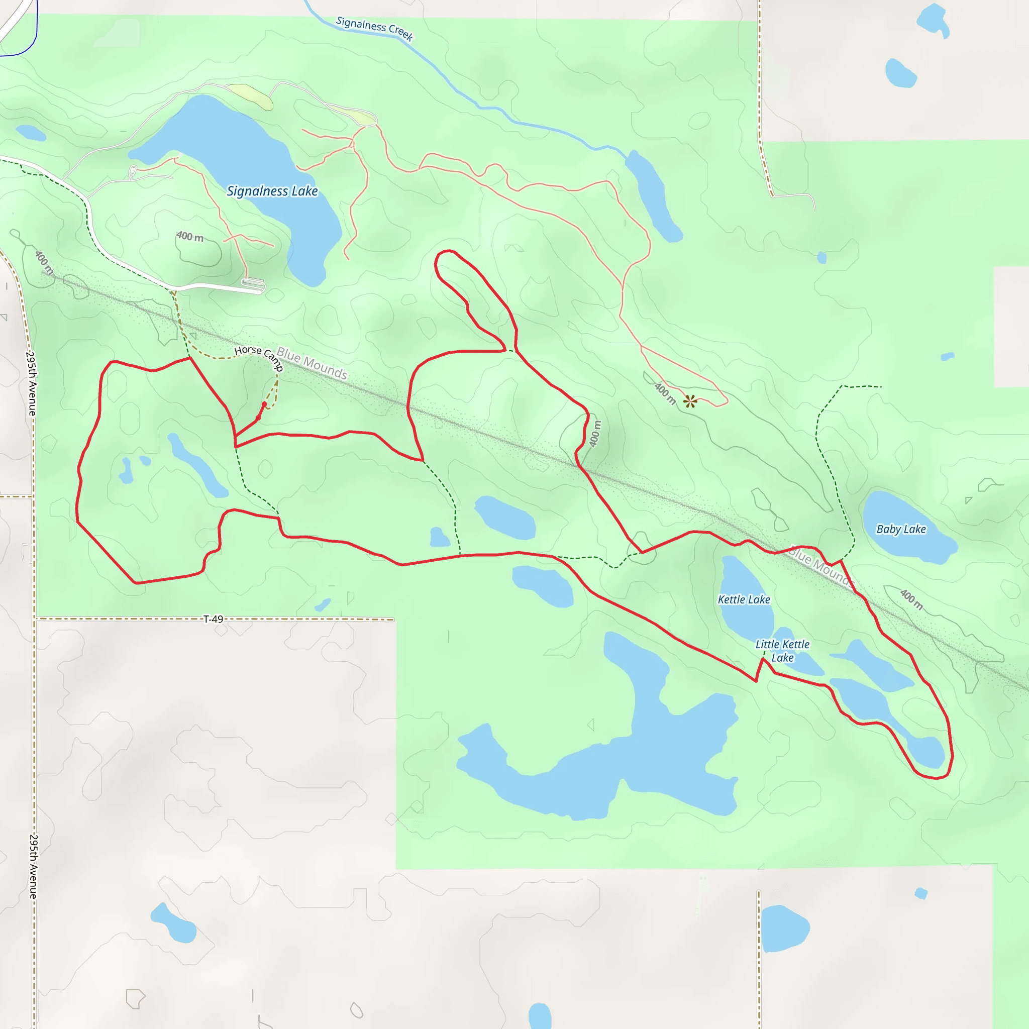 Glacier Lakes State Park Loop - South mobile static map
