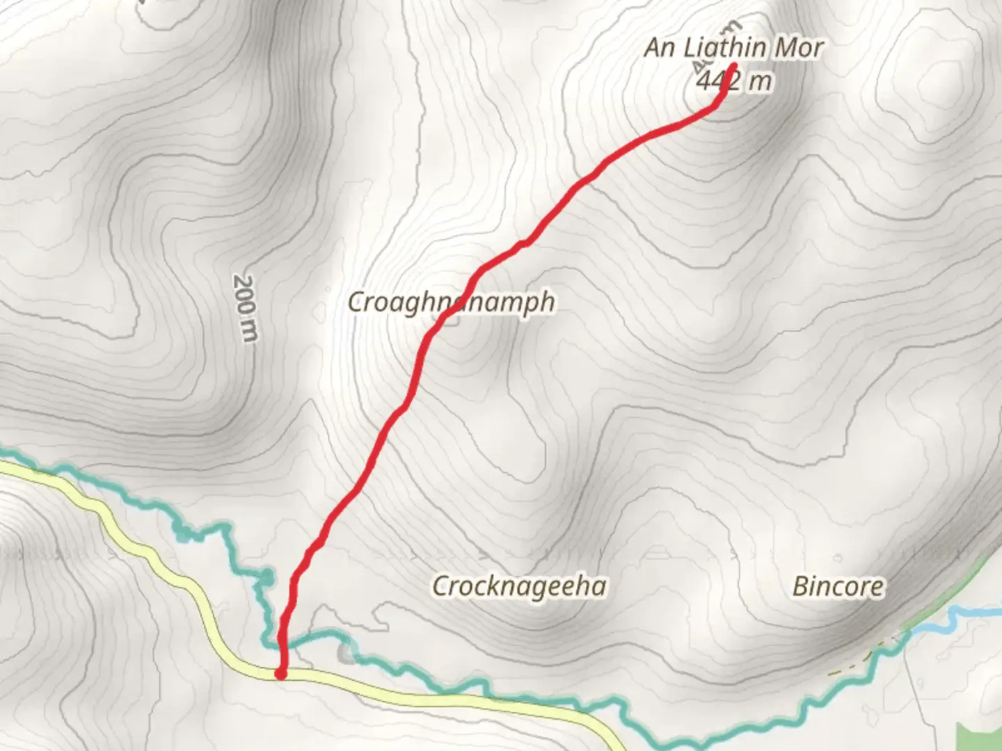 An image depicting the trail Cionn Bheatha Walk and its surrounding area.