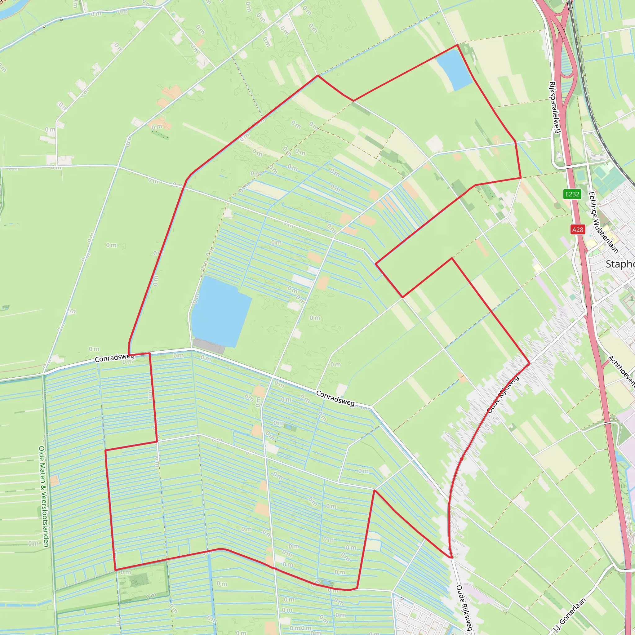 Veerslootslanden, Oosterslag and Kerkenland Loop mobile static map