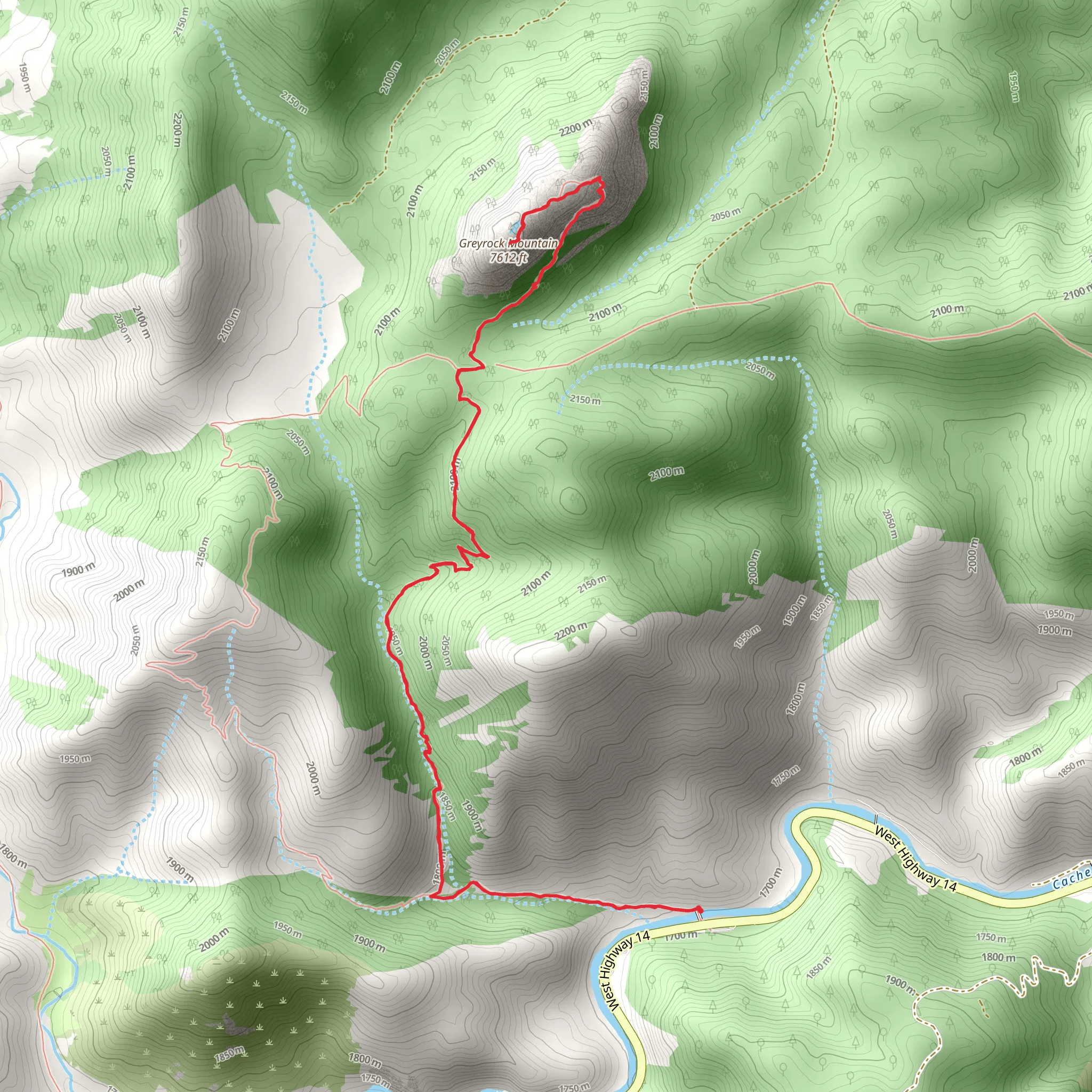 Greyrock Mountain Trail mobile static map