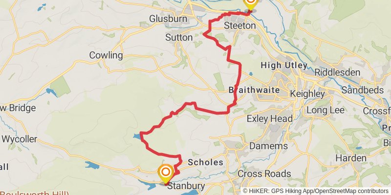 Millennium Way from Baildon in Bradford stage 3 Map