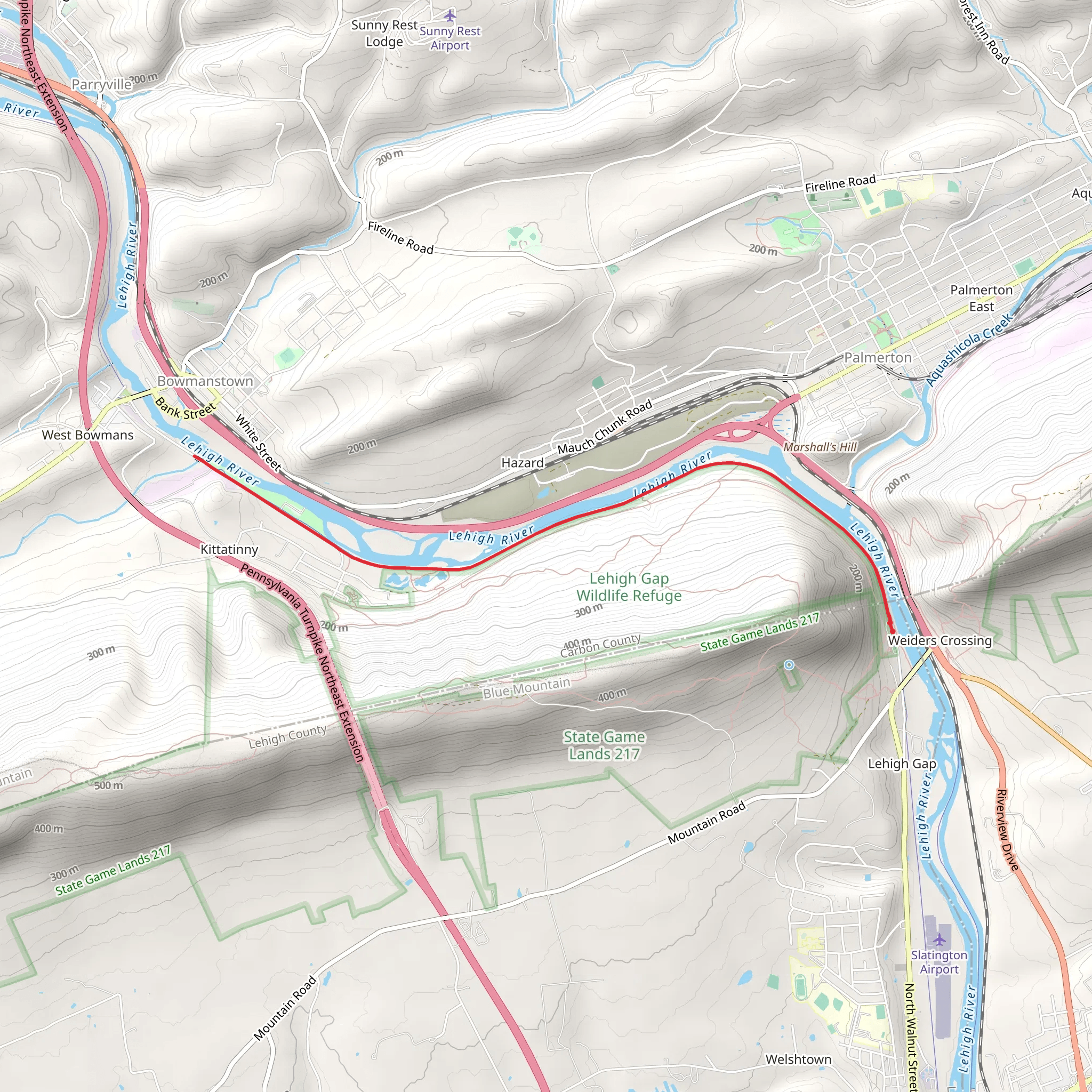 Lehigh River from Paint Mill Road mobile static map