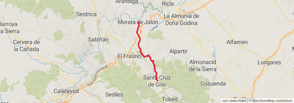 GR 90 Sendero Ibérico Zaragozano stage 6 Map