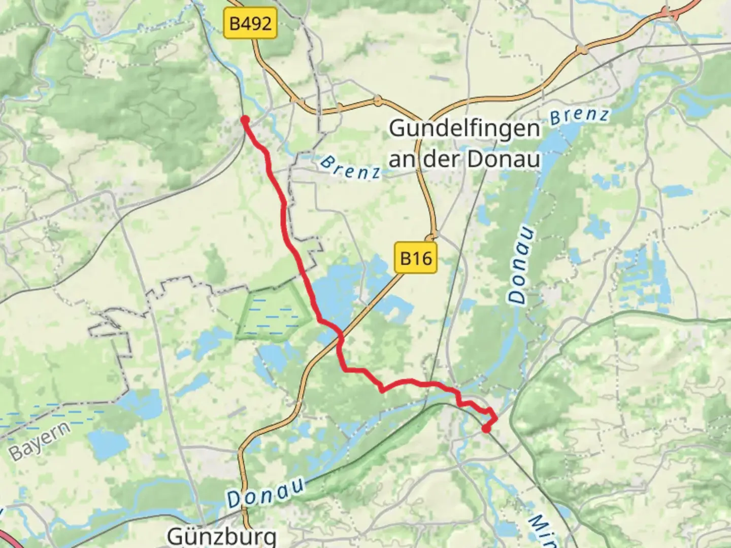 An image depicting the trail Offingen to Sontheim Walk via Karlshofsee and its surrounding area.