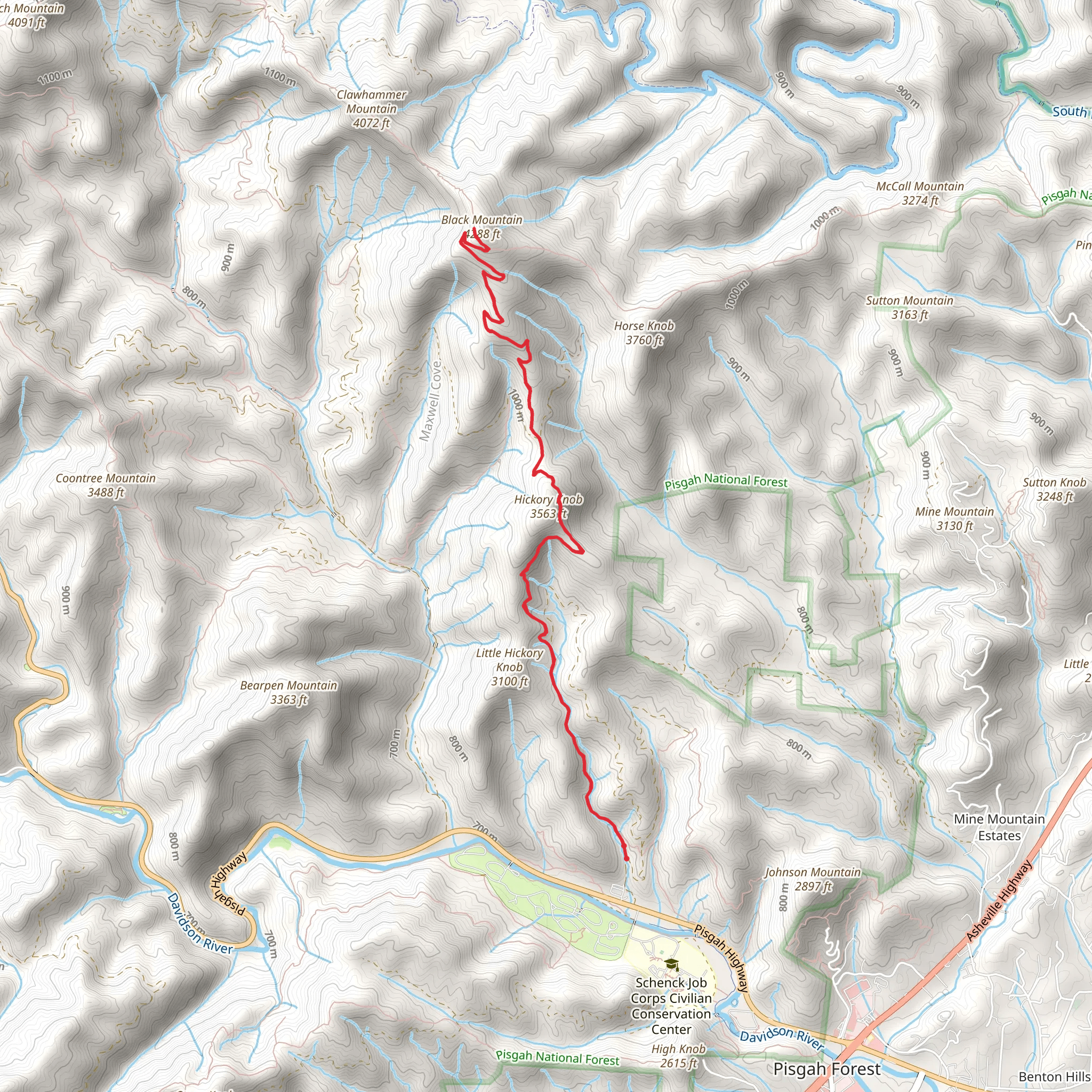 Black Mountain Trail mobile static map