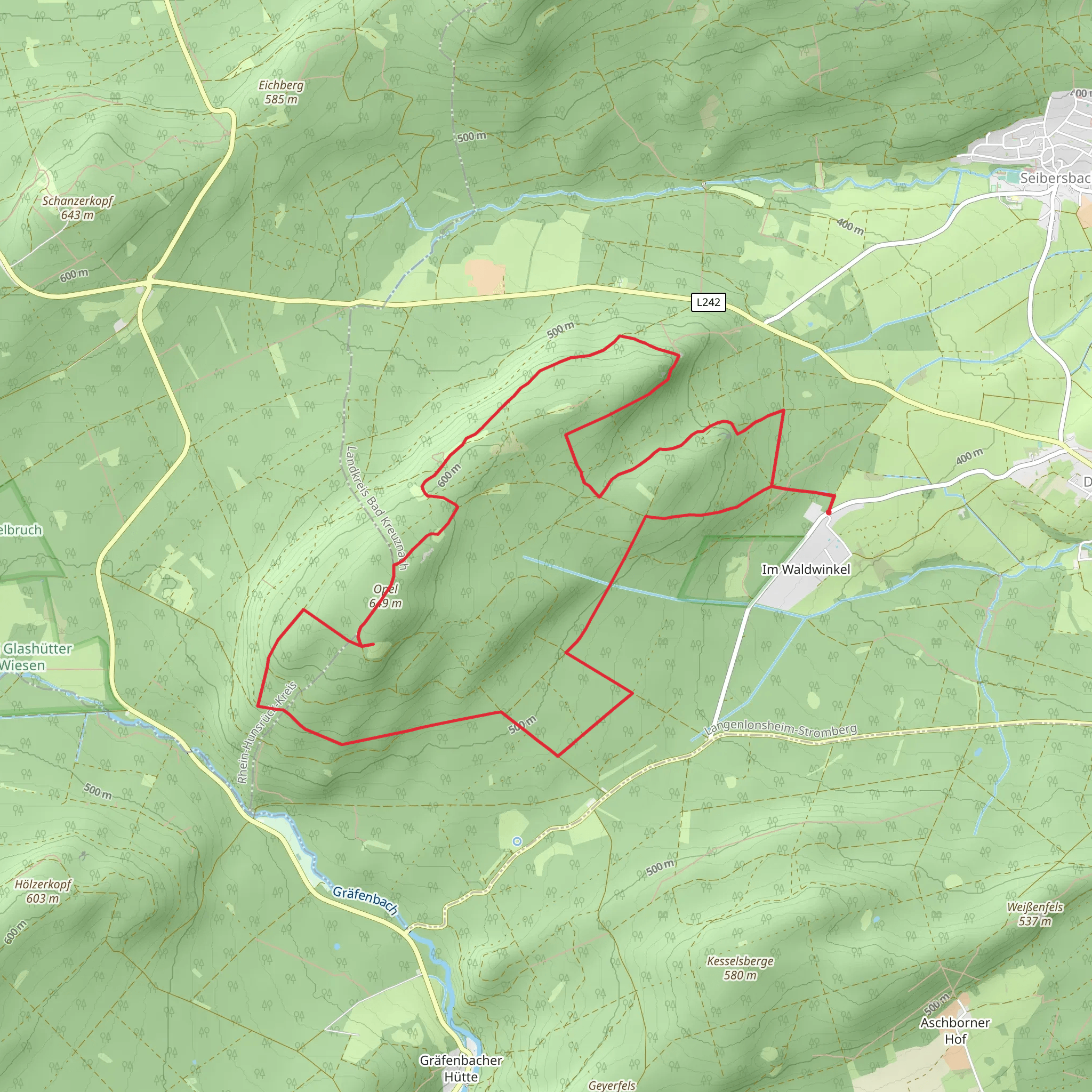 Opel Gipfelpfad and Lehnbach Loop mobile static map