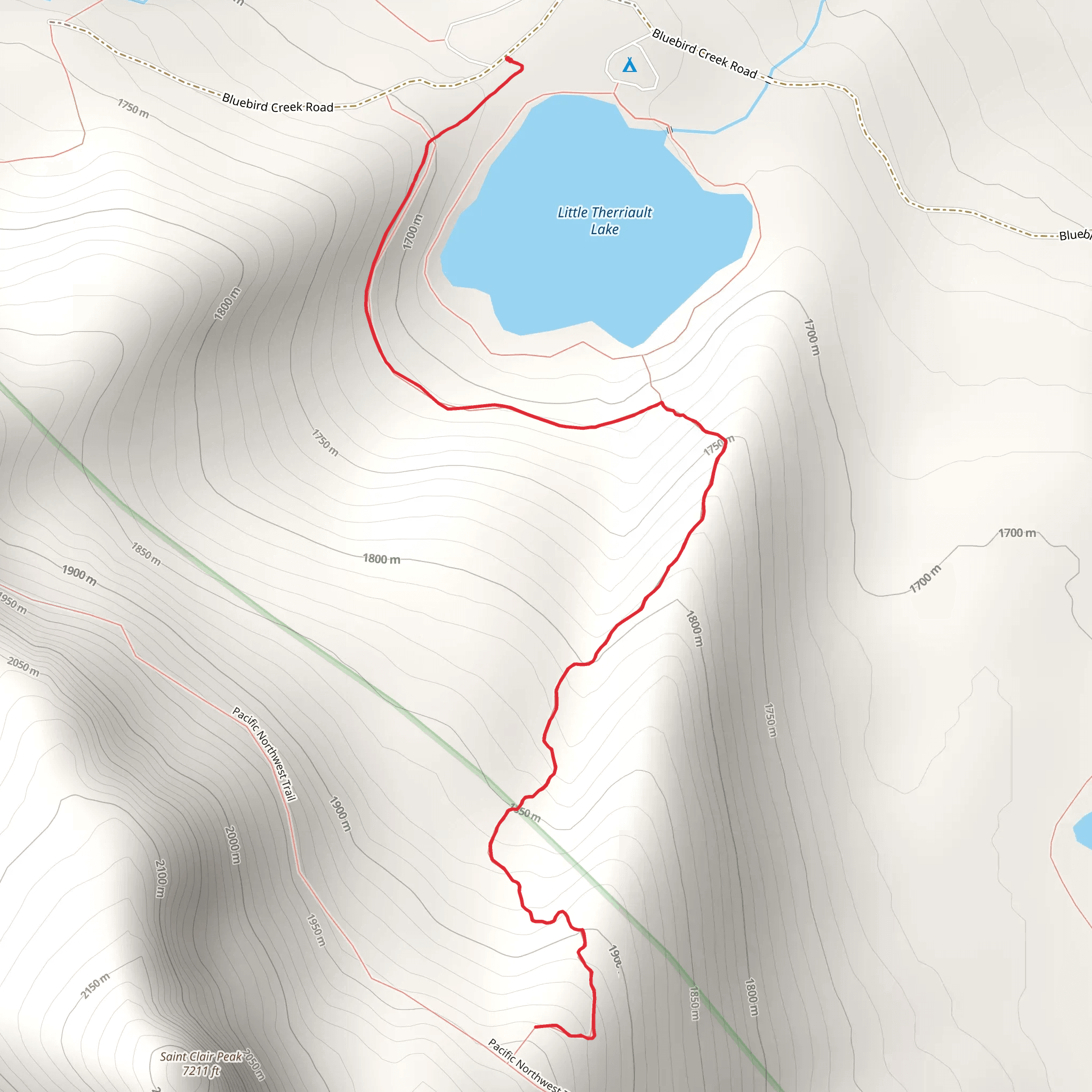 Little Therriault Lake - Highline Trail mobile static map