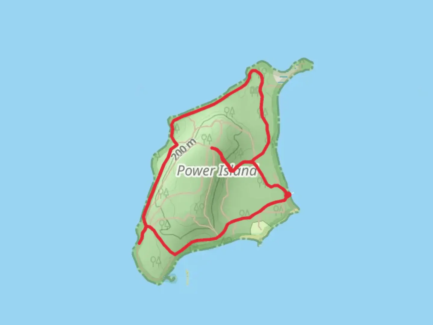 An image depicting the trail Bassett Island Loop and its surrounding area.