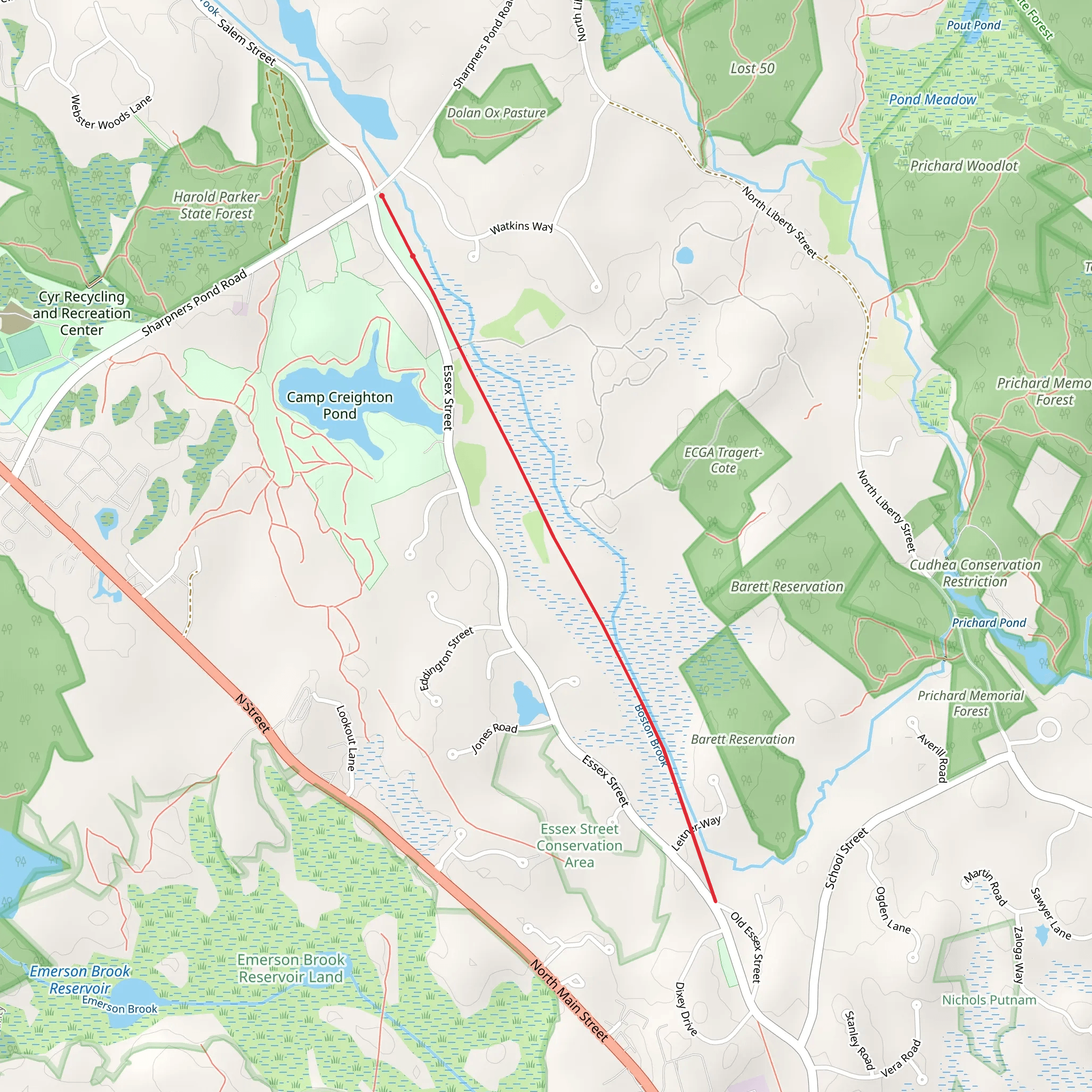 Essex Railroad Rail Trail mobile static map