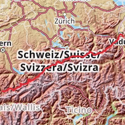 Via Alpina - Green Trail mobile static map