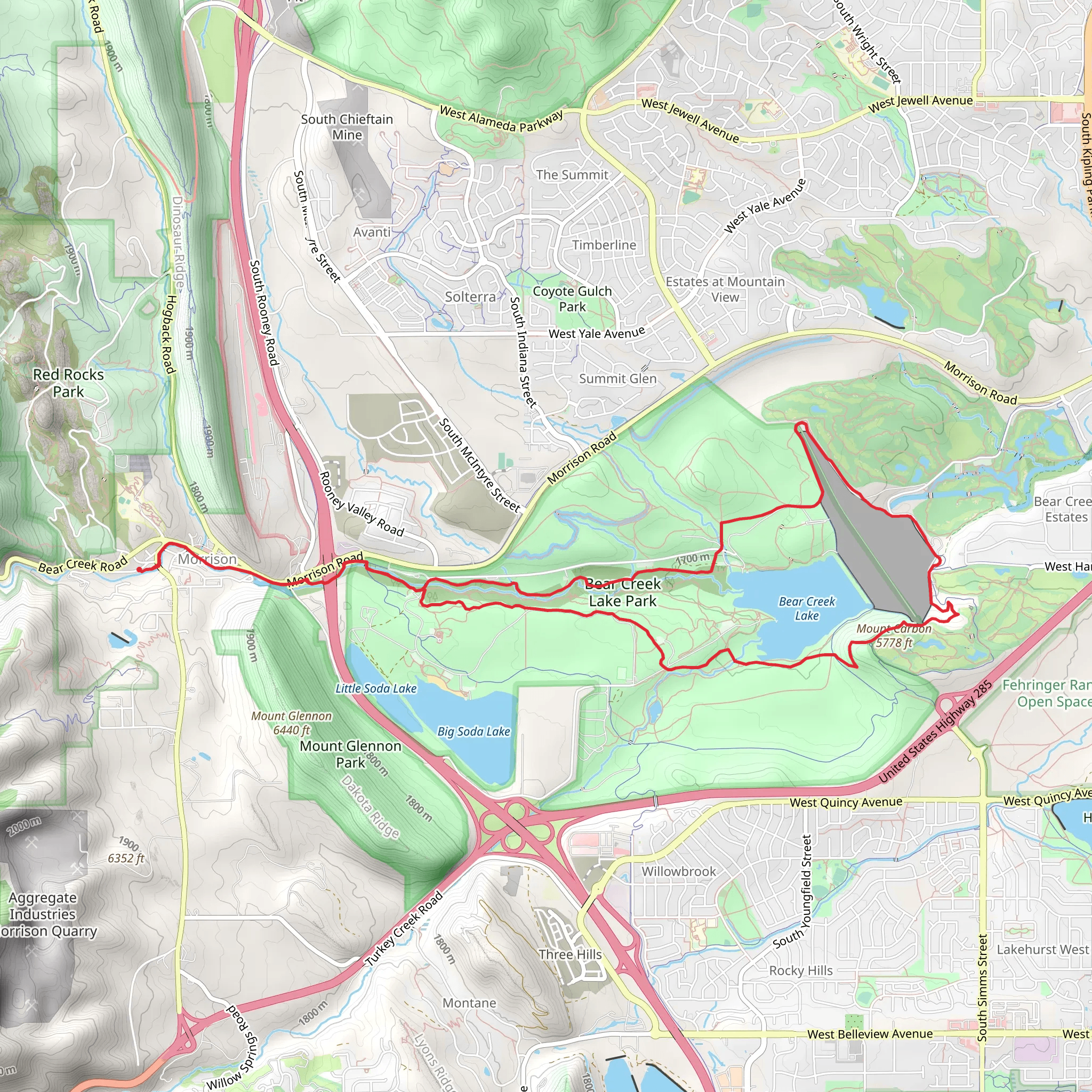 Bear Creek Lake Loop mobile static map