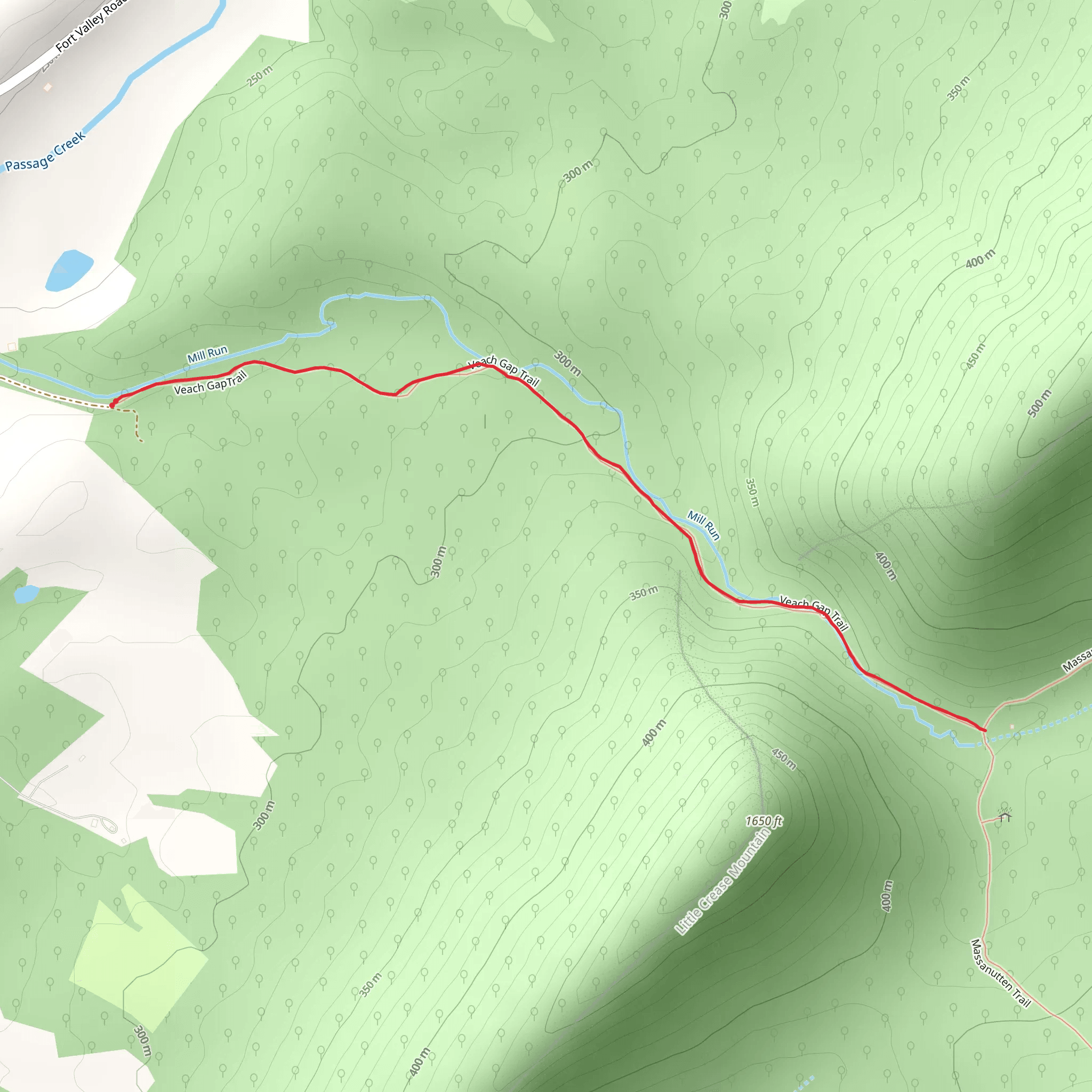 Veach Gap Trail mobile static map