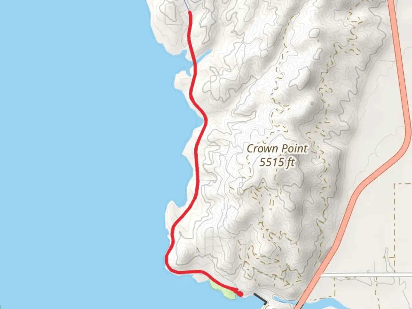 An image depicting the trail Crown Point Trail and its surrounding area.