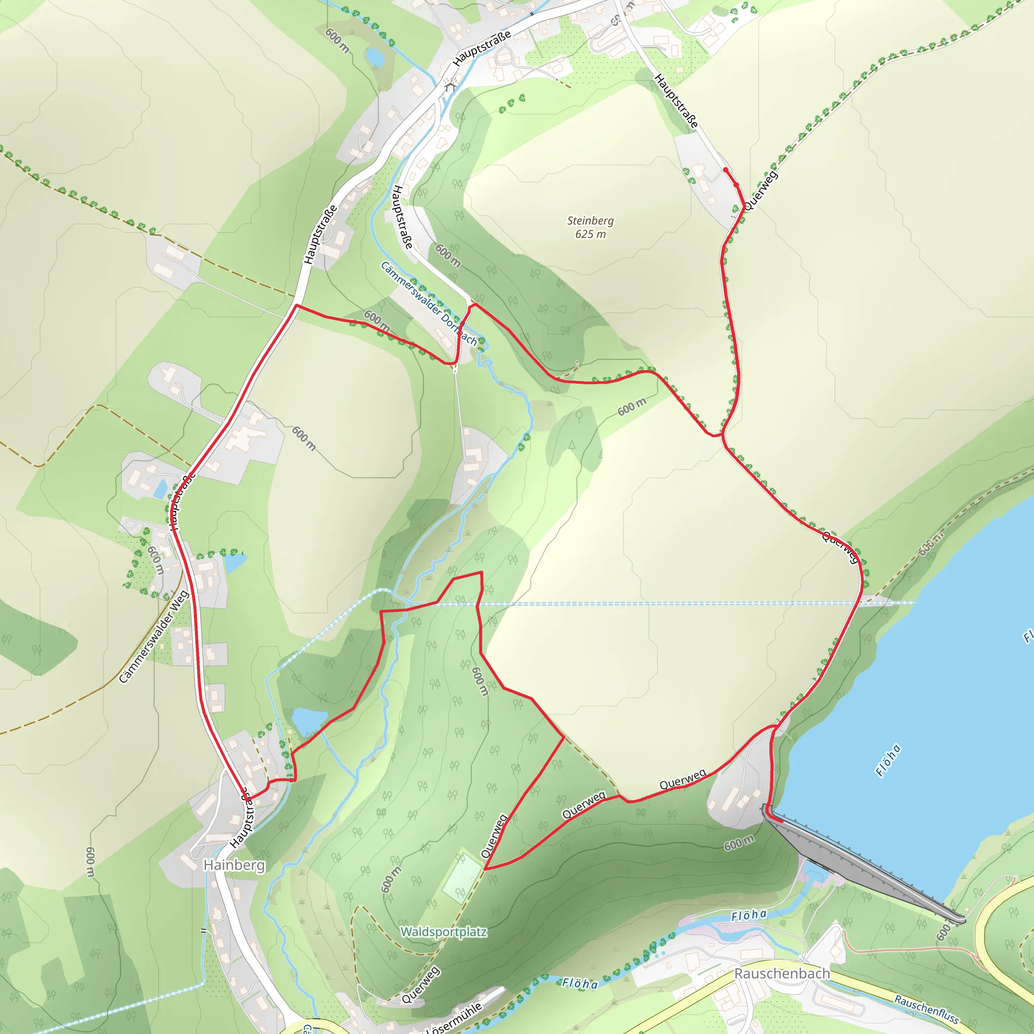 Hainberg Loop - Talsperre Rauschenbach mobile static map