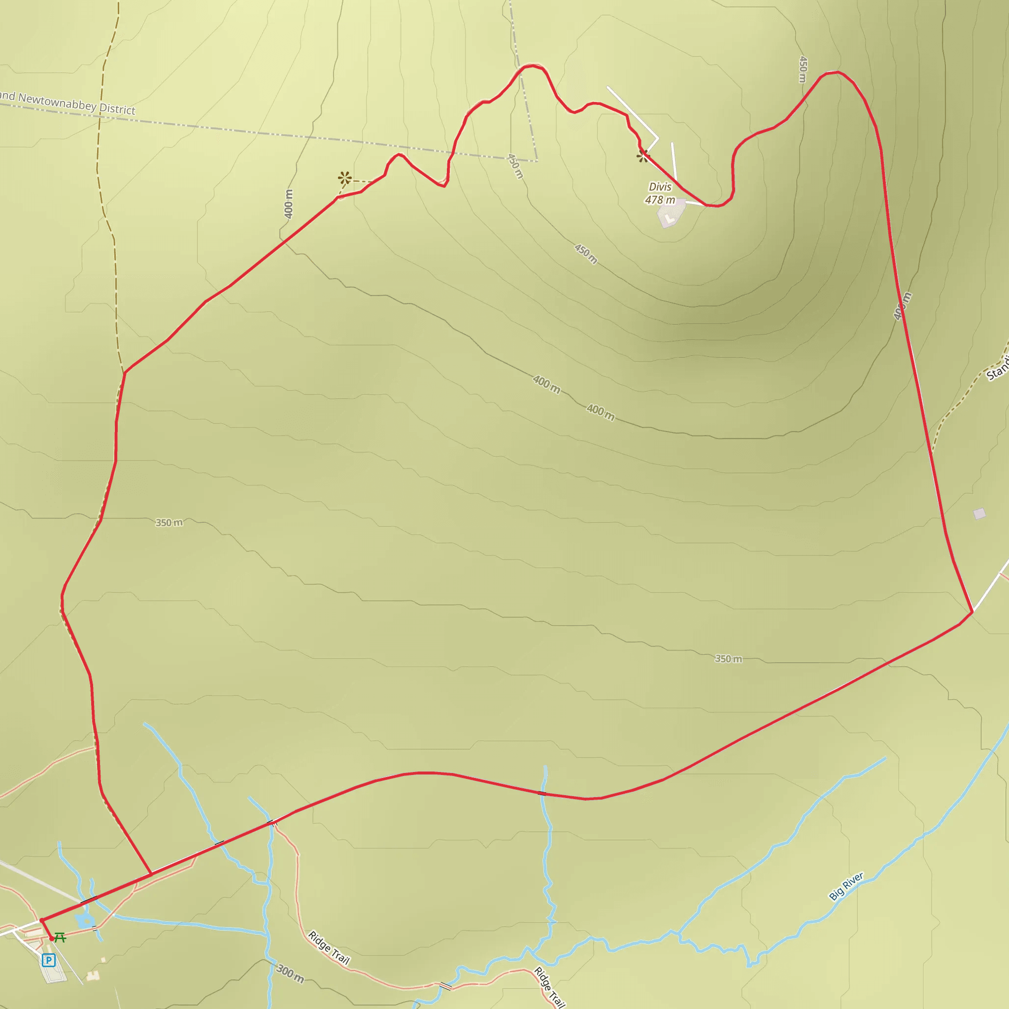 Divis Summit Trail mobile static map