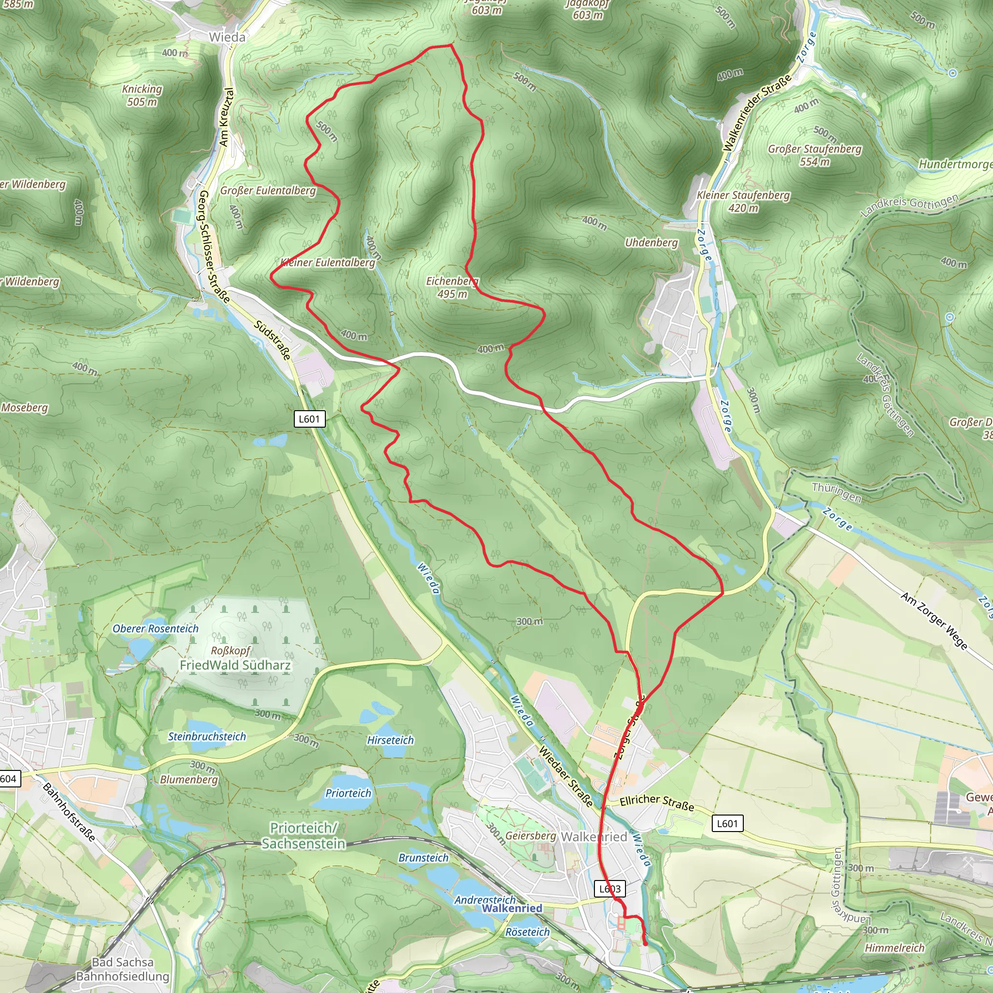 Eichenberg Loop via Walkenried mobile static map