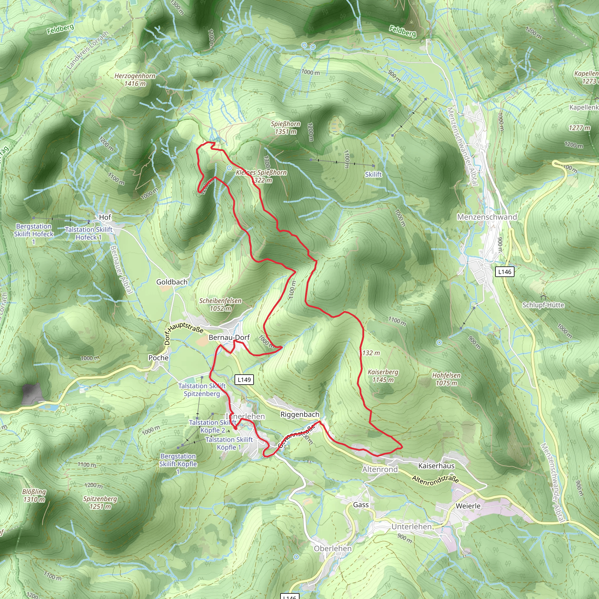 Kaiserhaus Riggenbach and Am Milchberg mobile static map