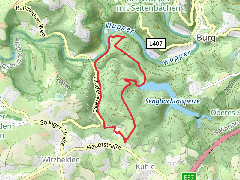 Sengbach via T Witzhelden Dorperhof and Klingenpfad