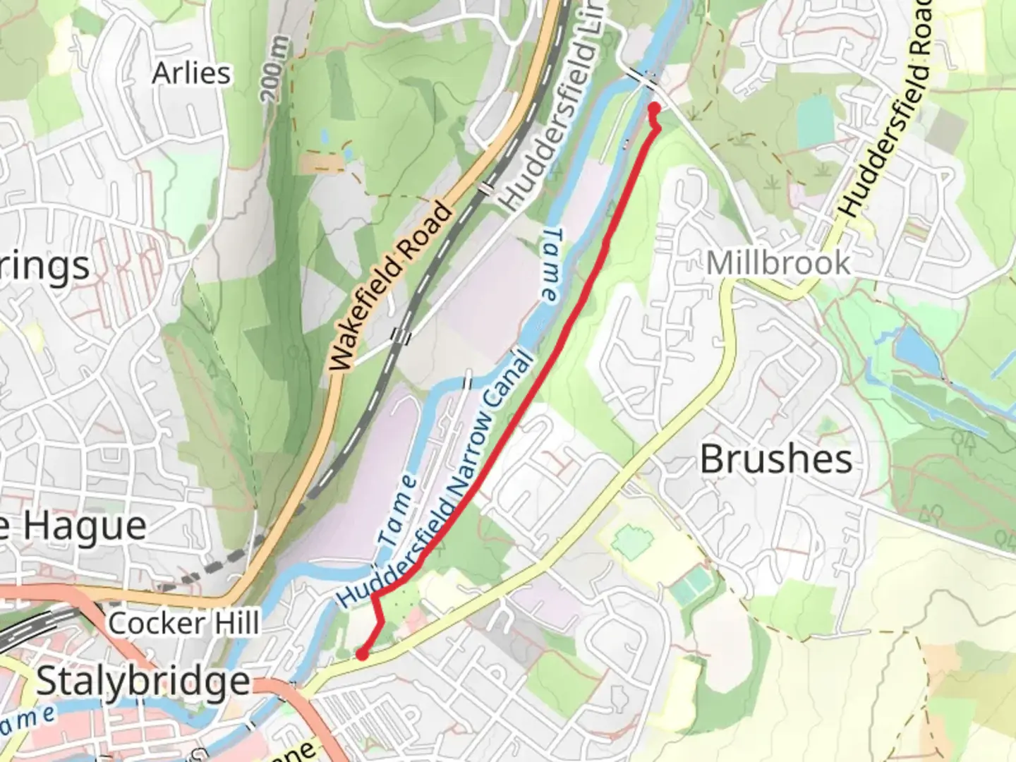 An image depicting the trail Huddersfield Narrow Canal Walk - Millbrook and its surrounding area.