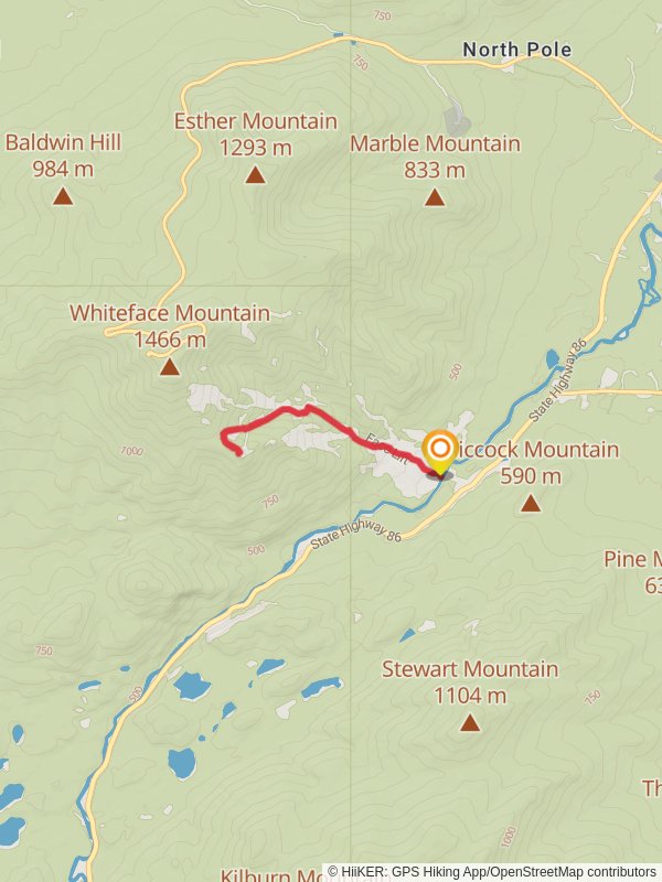 Little Whiteface Mountain from Whiteface Base Lodge mobile static map