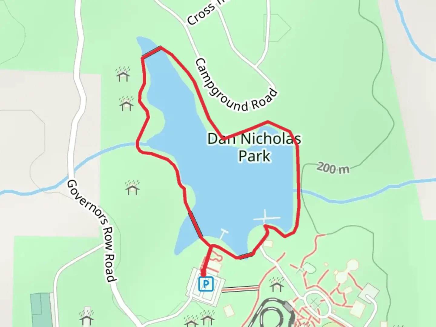 An image depicting the trail Dan Nicholas Park Loop and its surrounding area.