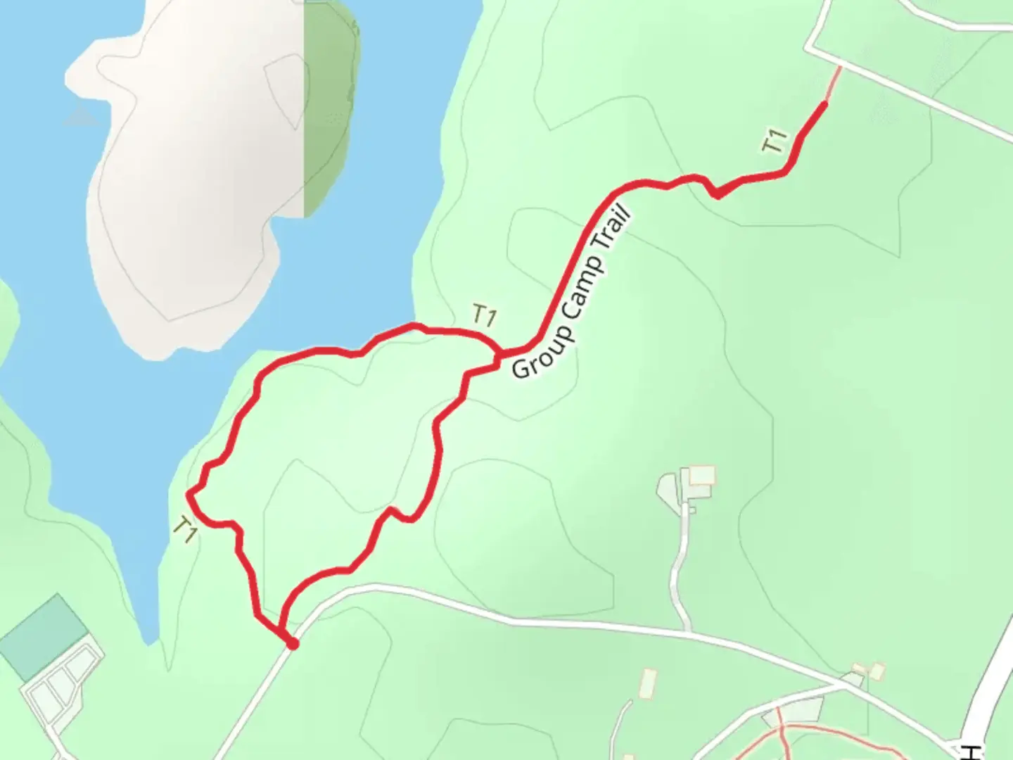 An image depicting the trail Lakeshore Loop and its surrounding area.