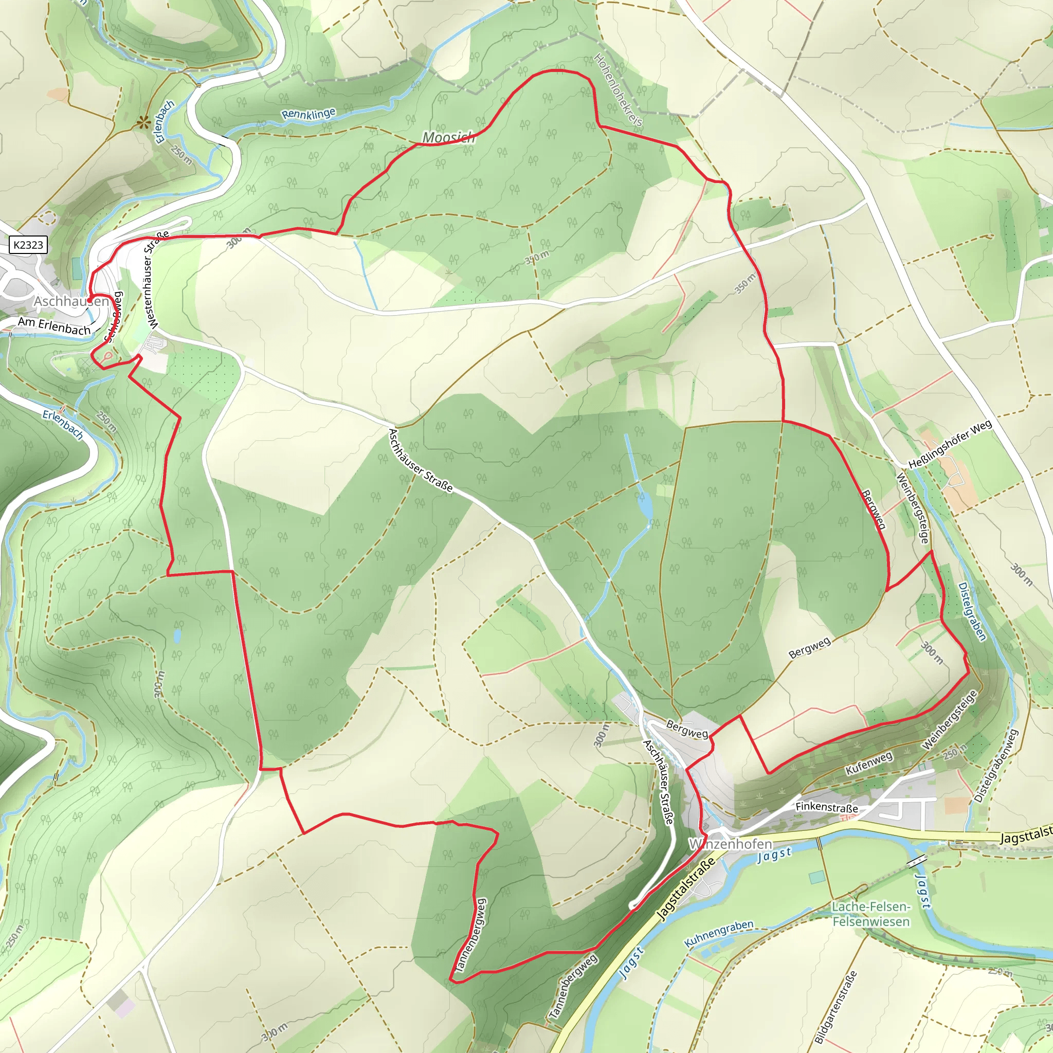 Tannenbergweg and Bergweg Loop mobile static map