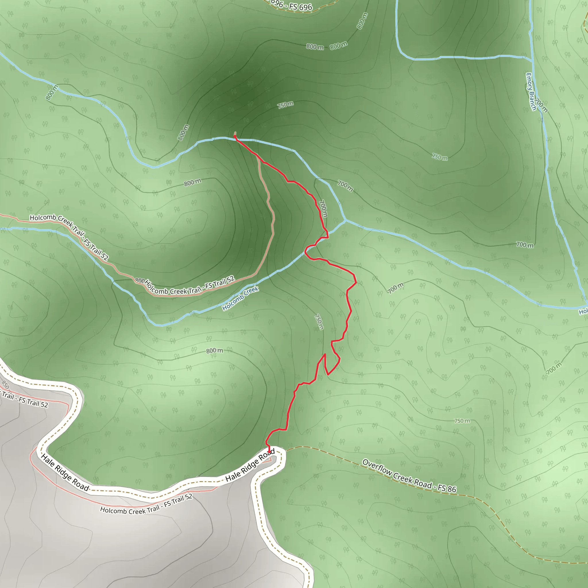 Holcomb Creek Trail mobile static map