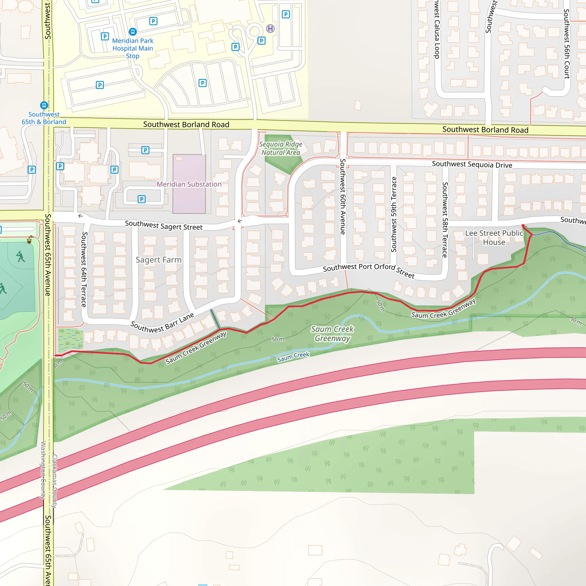 Saum Creek Greenway mobile static map