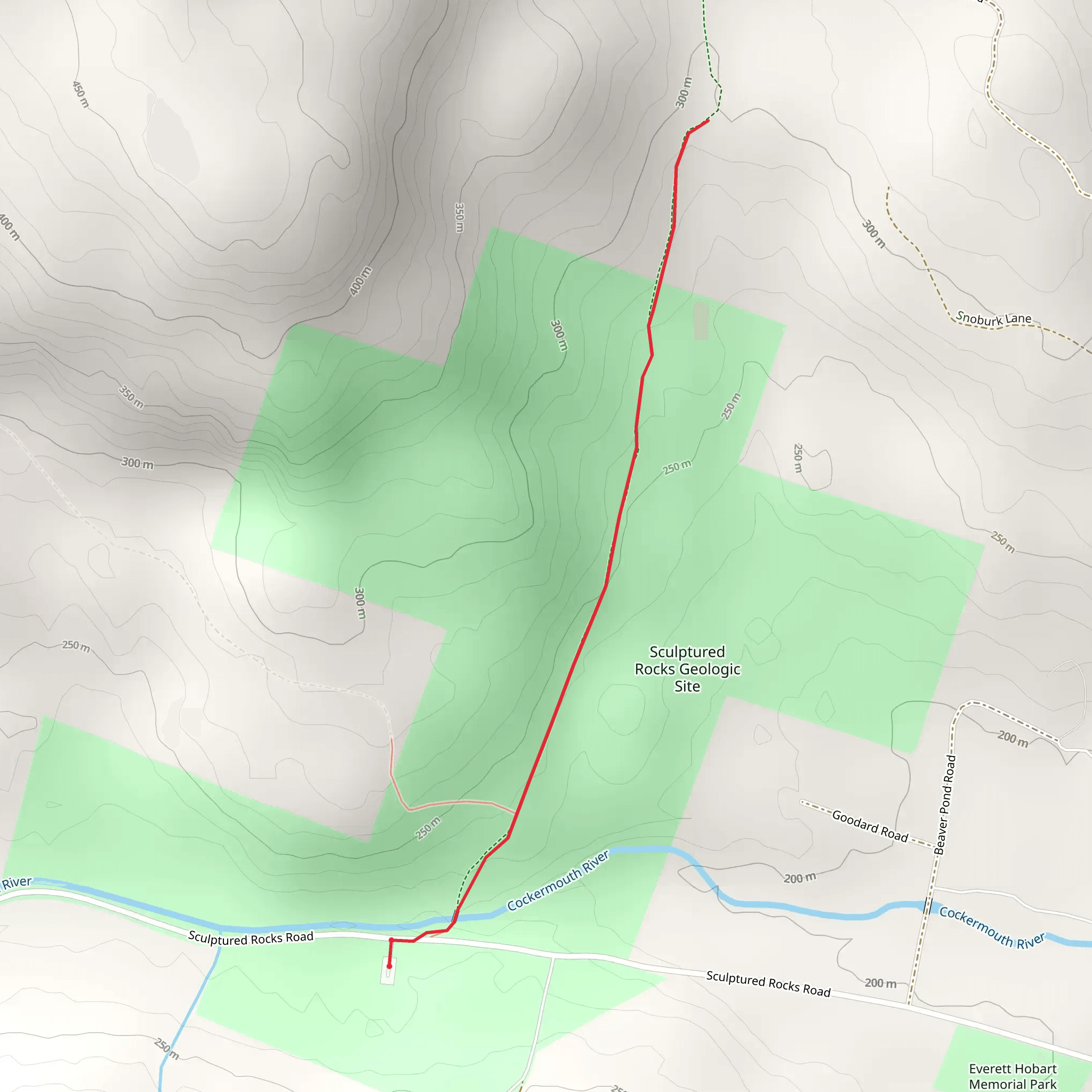 Sculptured Rocks Trail mobile static map