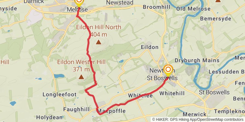 Borders Abbeys Way alt 1 Map