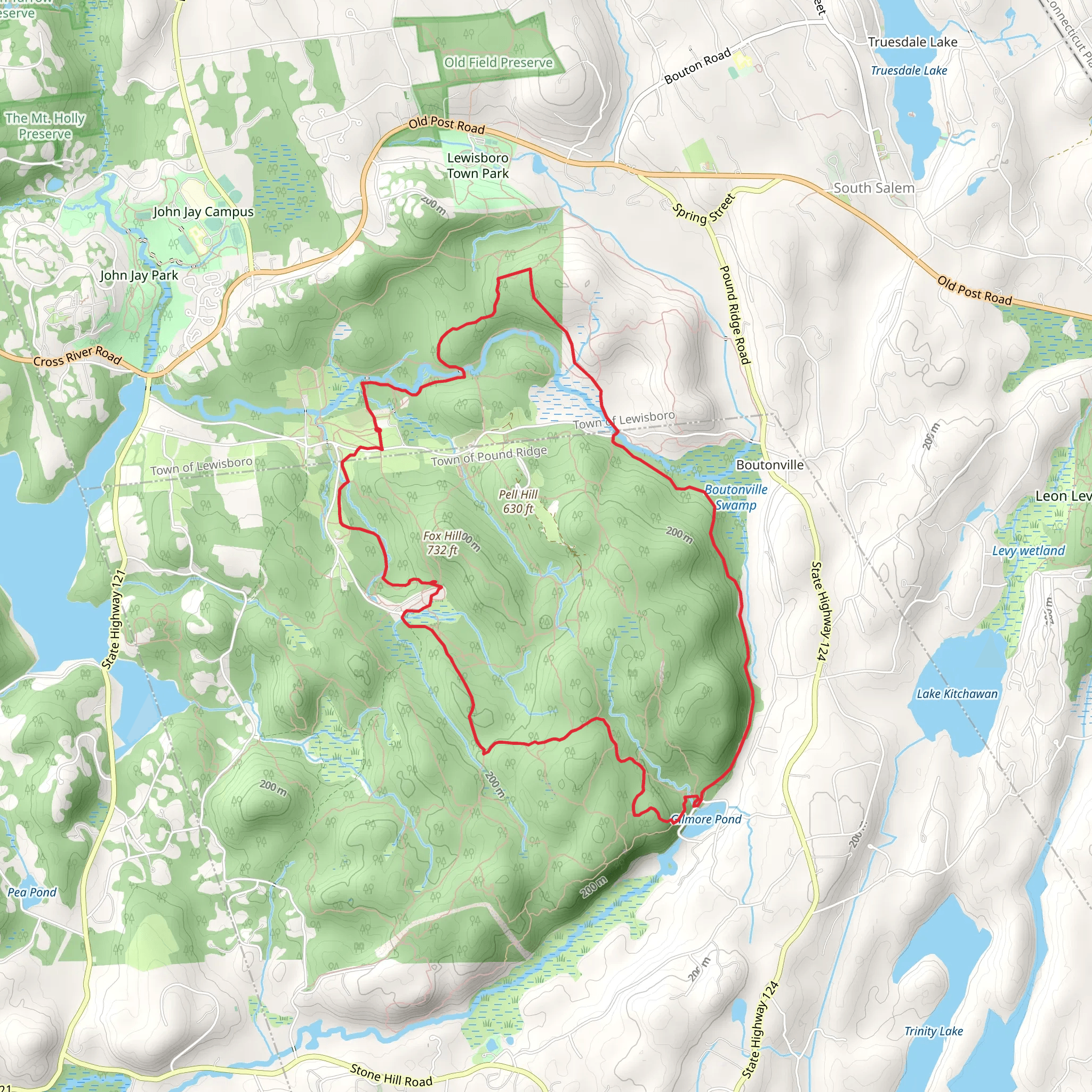 Gillmore Pond and Cross River Loop mobile static map
