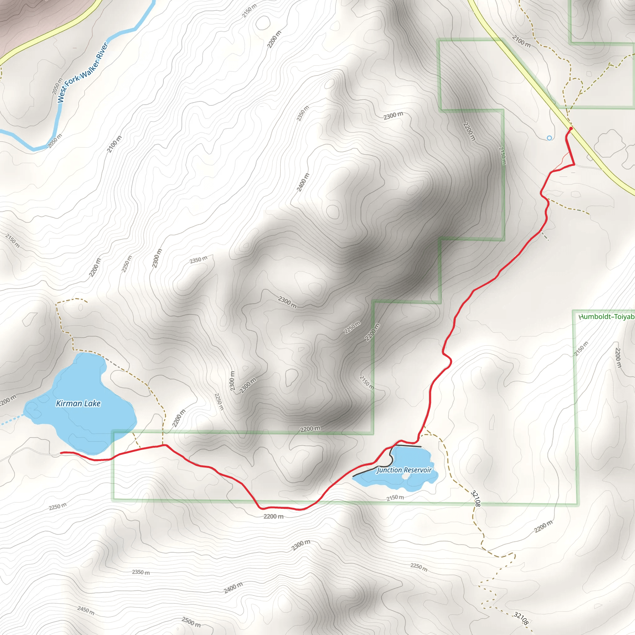 Kirman Lake and Junction Reservoir Trail mobile static map