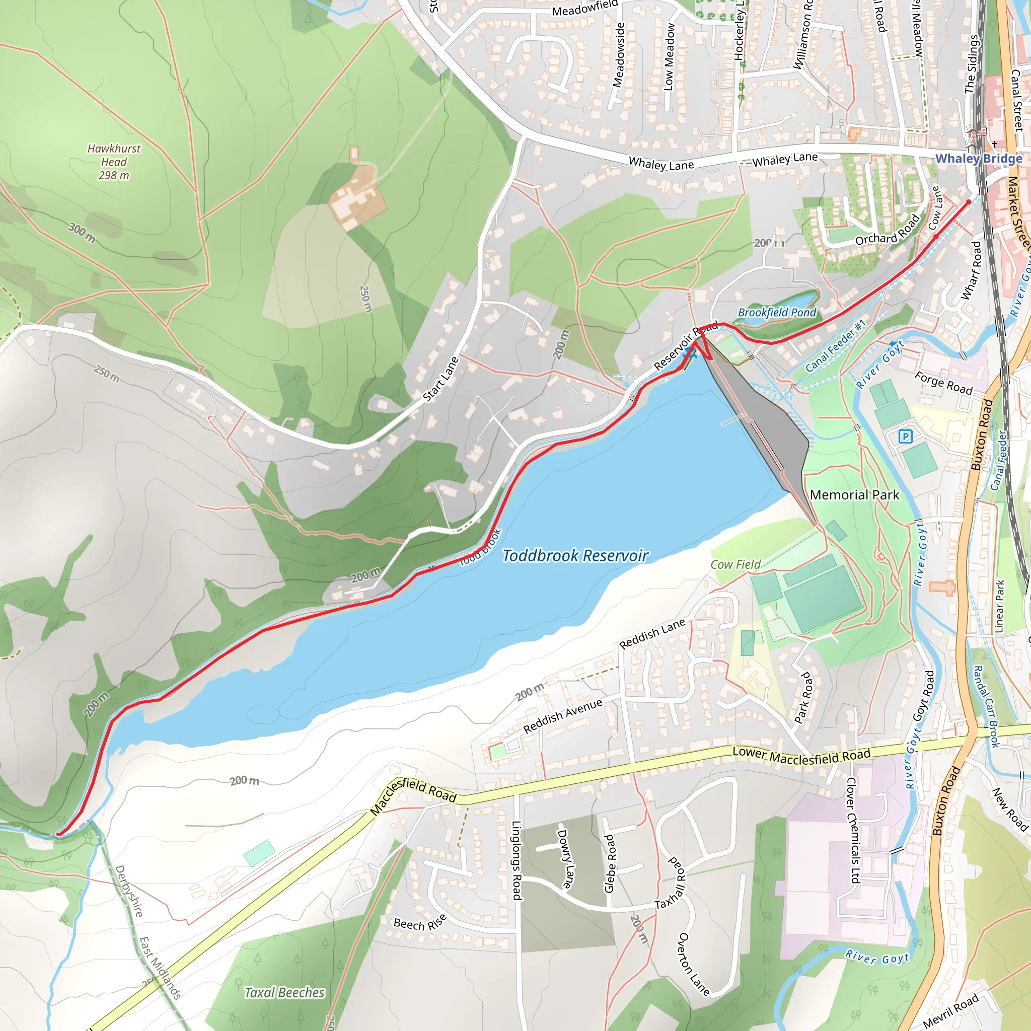 Toddbrook Reservoir Walk mobile static map