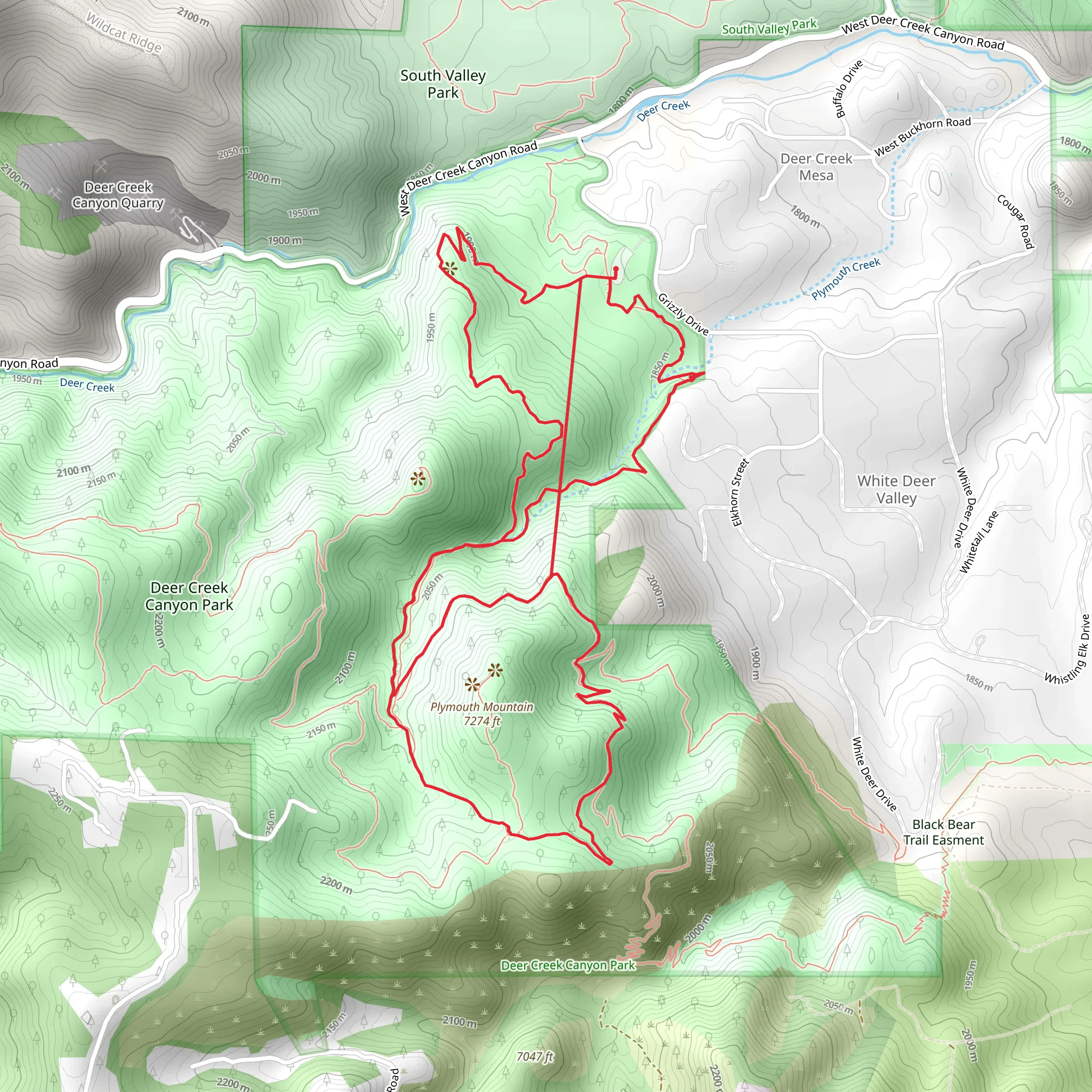 Plymouth Mountain Loop mobile static map