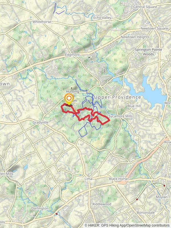 White and Yellow Trail Loop - Ridley Creek State Park mobile static map