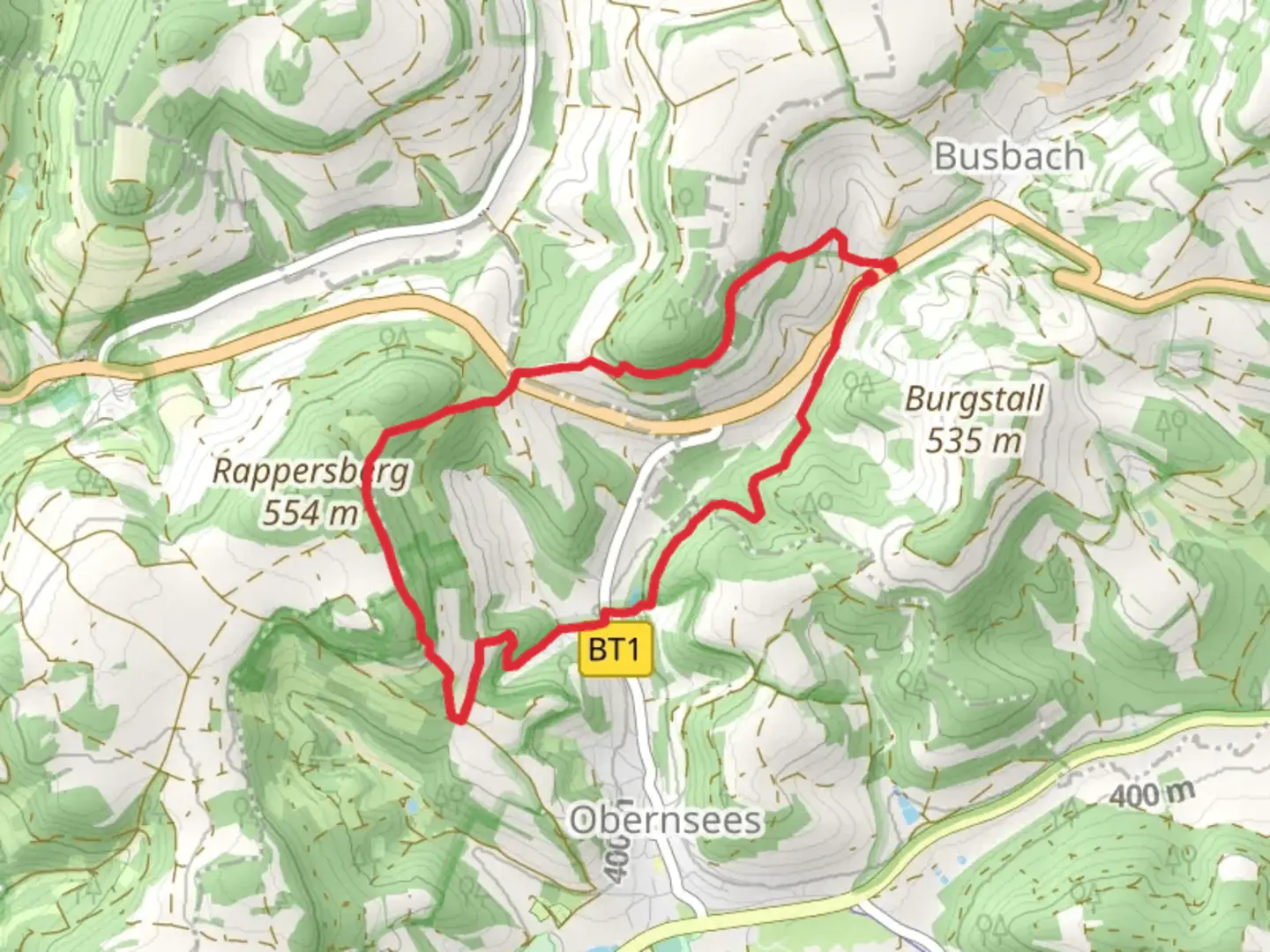 An image depicting the trail Wolfsgraben, Knockhutte and Obermuhle Loop - Oberailsfeld Hollfeld and its surrounding area.
