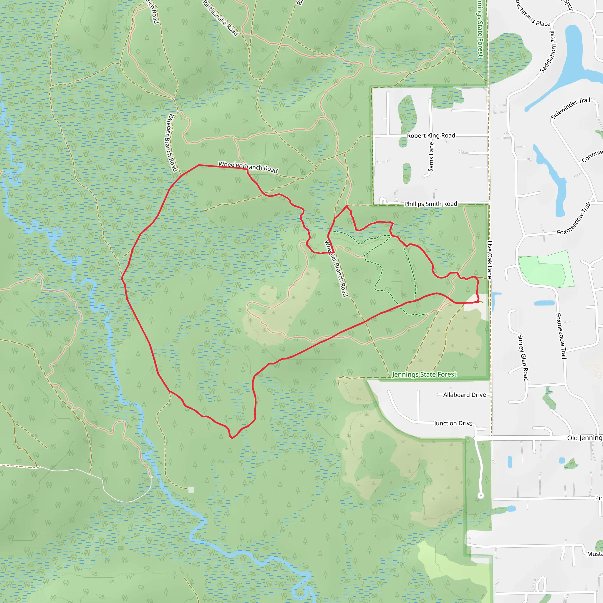 Old Jennings Recreation Area Loop mobile static map
