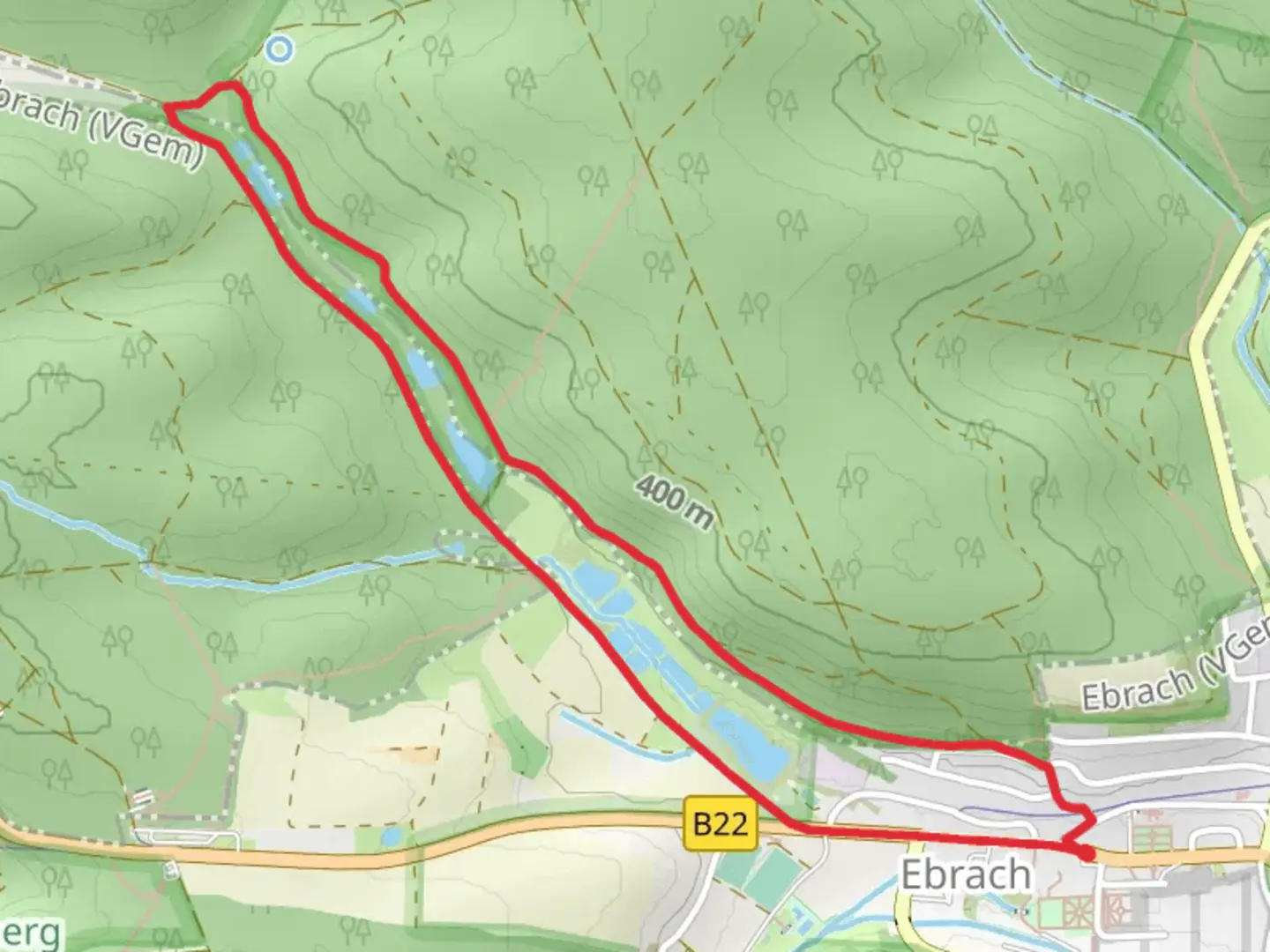 An image depicting the trail Kelten Erlebnisweg and Steinernes Kreuz Loop and its surrounding area.