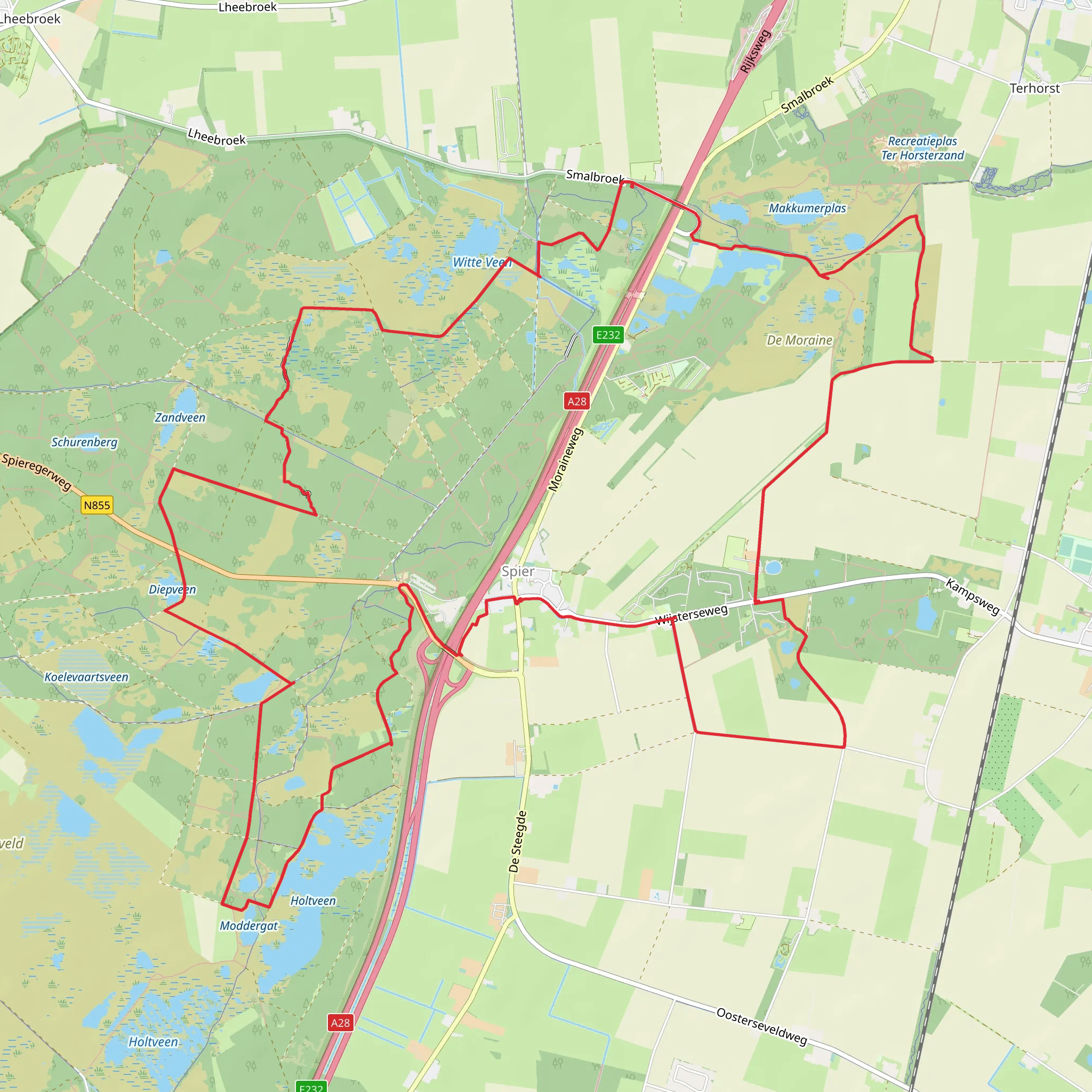 Knapzakroute Spier mobile static map