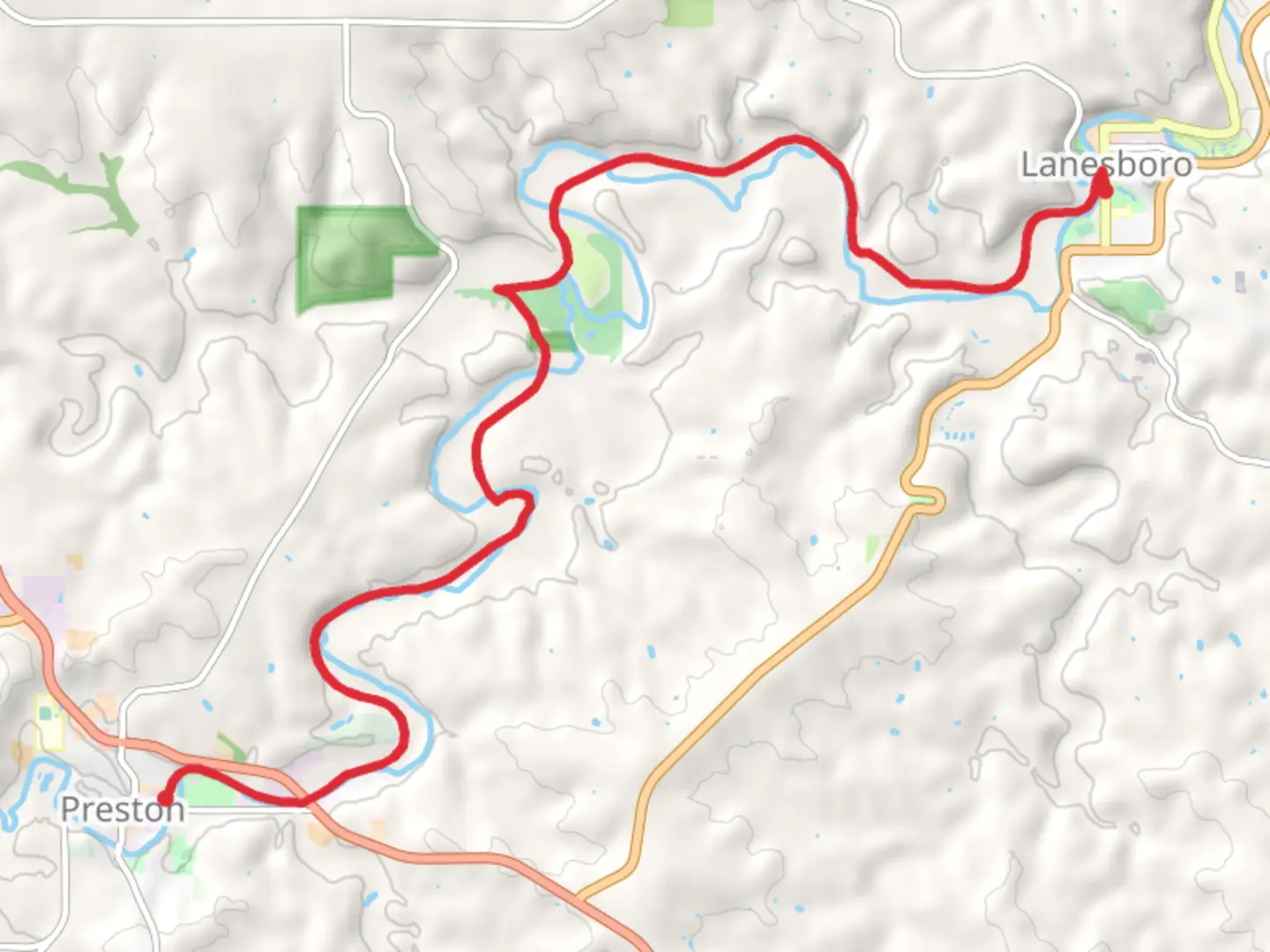 An image depicting the trail Root River State Trail Point to Point and its surrounding area.