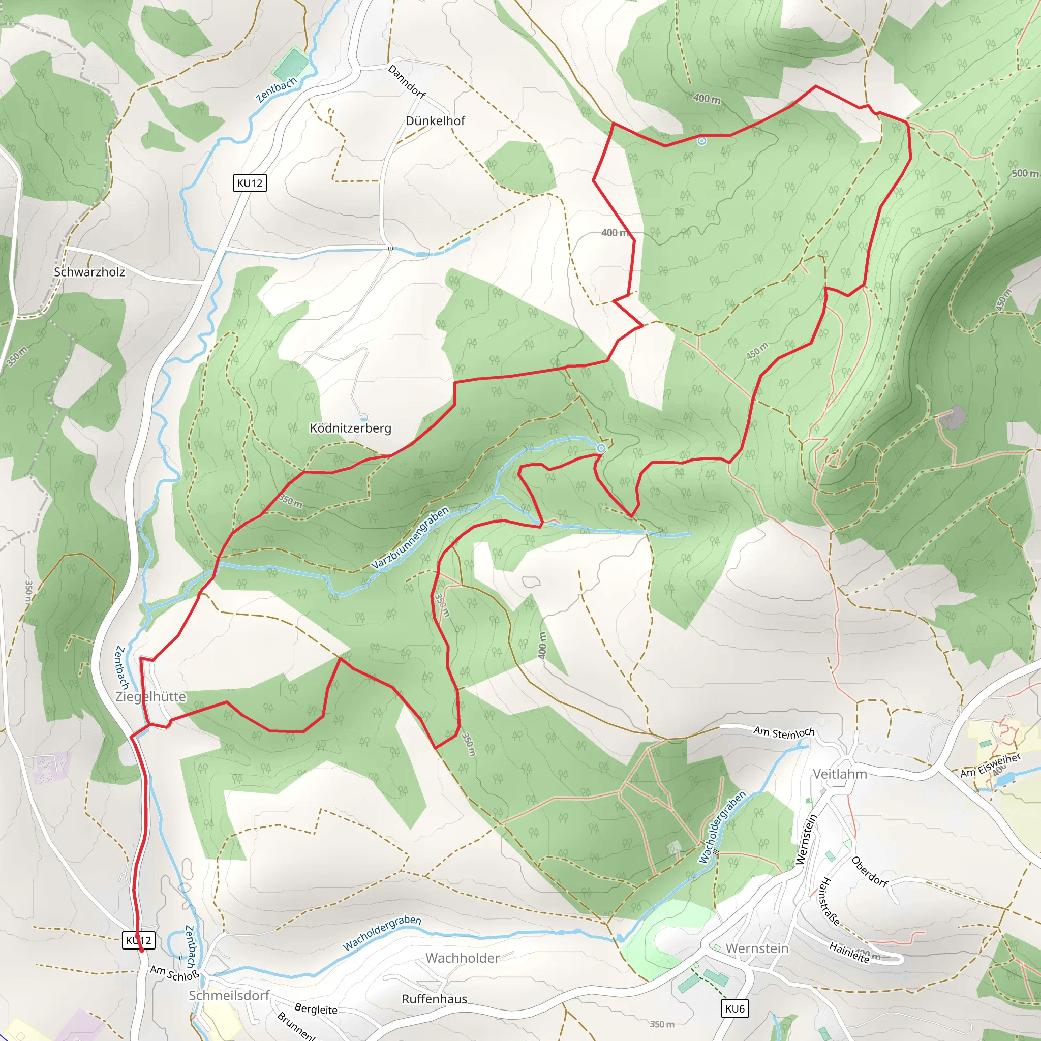 Ködnitzberg and Petersberg Loop mobile static map