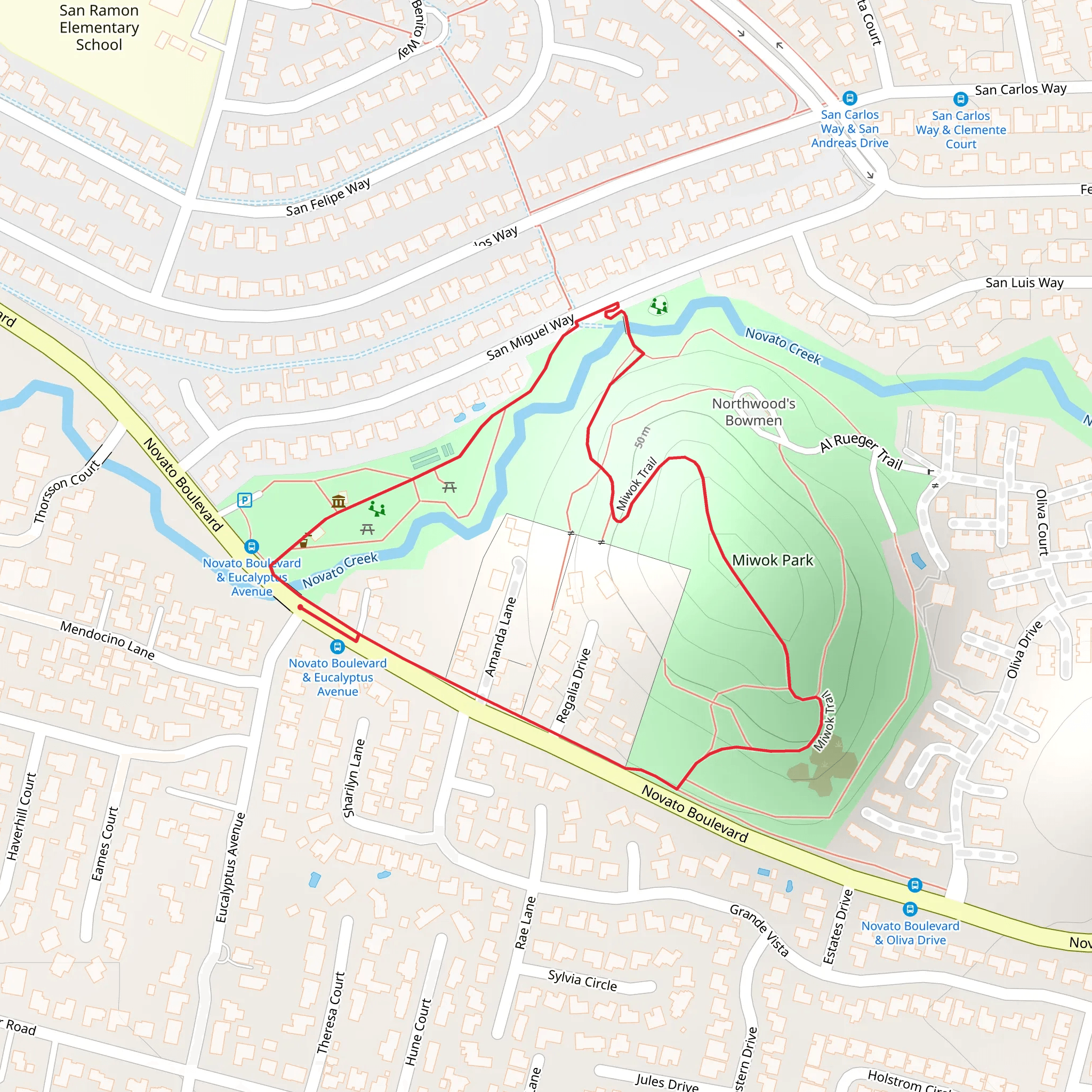 Miwok Loop Trail mobile static map