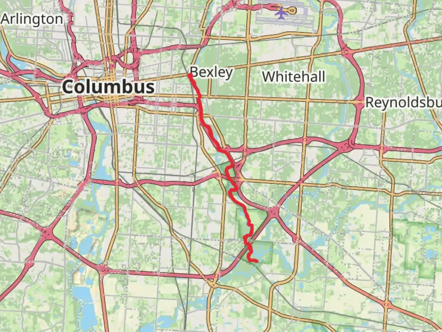 An image depicting the trail Alum Creek Trail - Wolfe Park and its surrounding area.