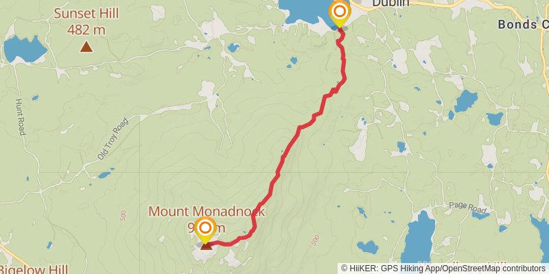 Monadnock-Sunapee Greenway spur 1 Map
