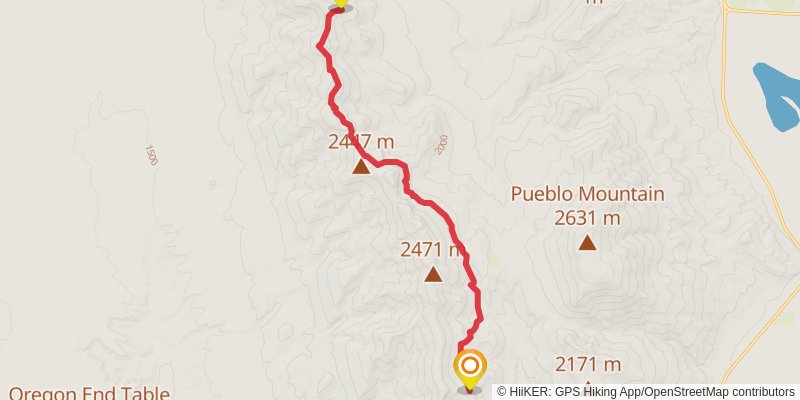 Oregon Desert Trail - Pueblo Mountain Section stage 2 Map