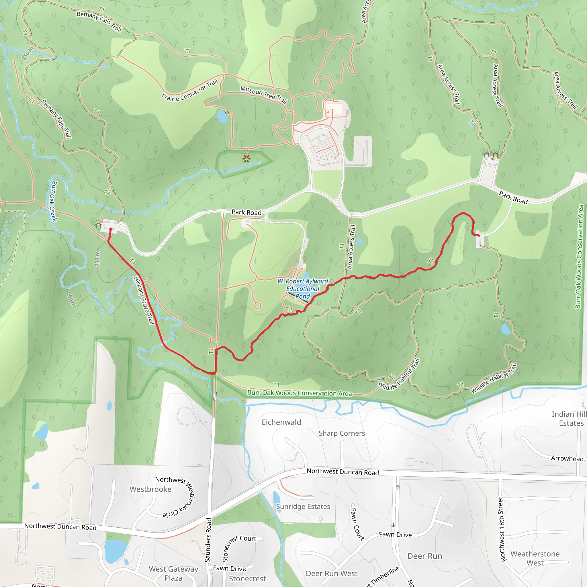 Hickory Grove Trail mobile static map