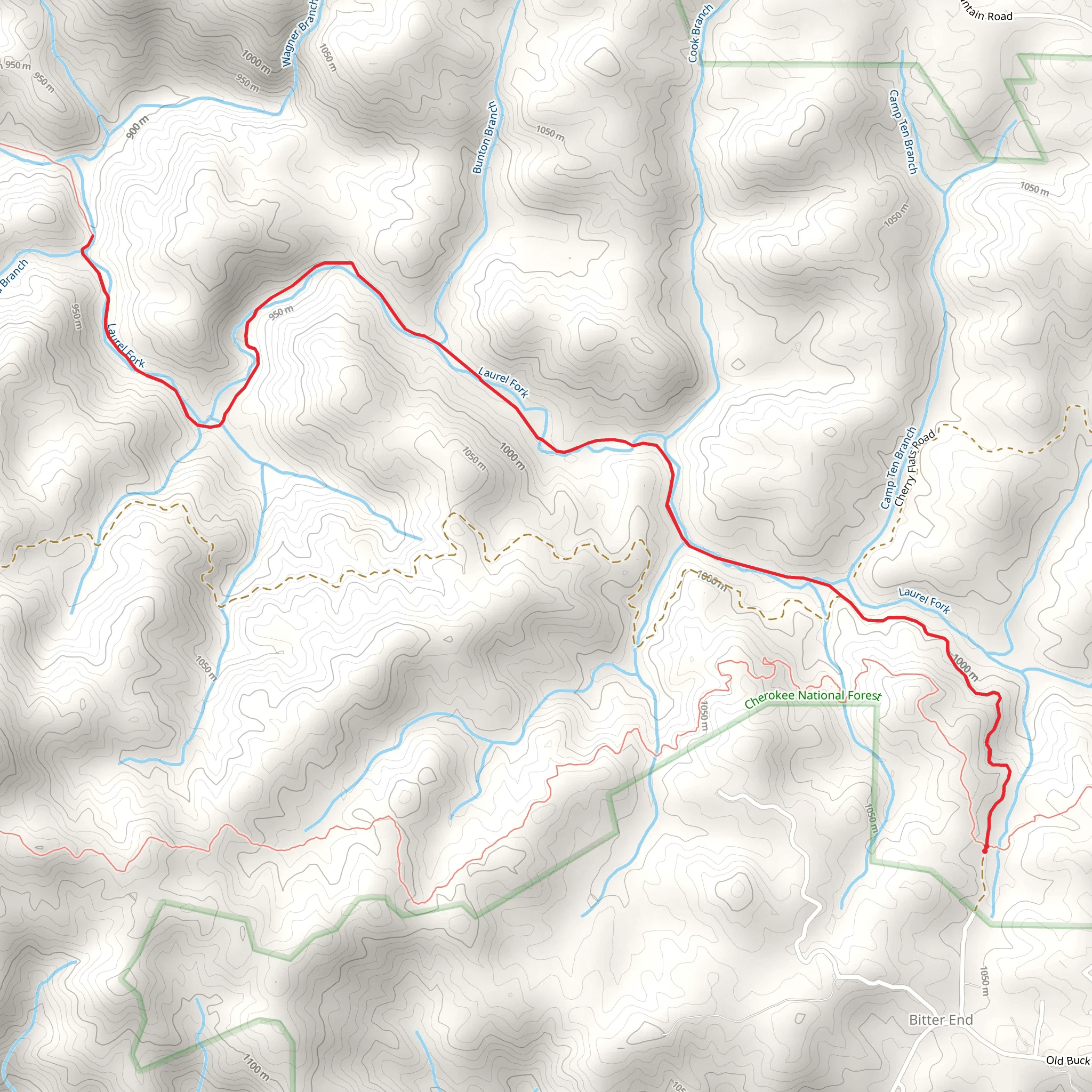 Laurel Fork Trail mobile static map