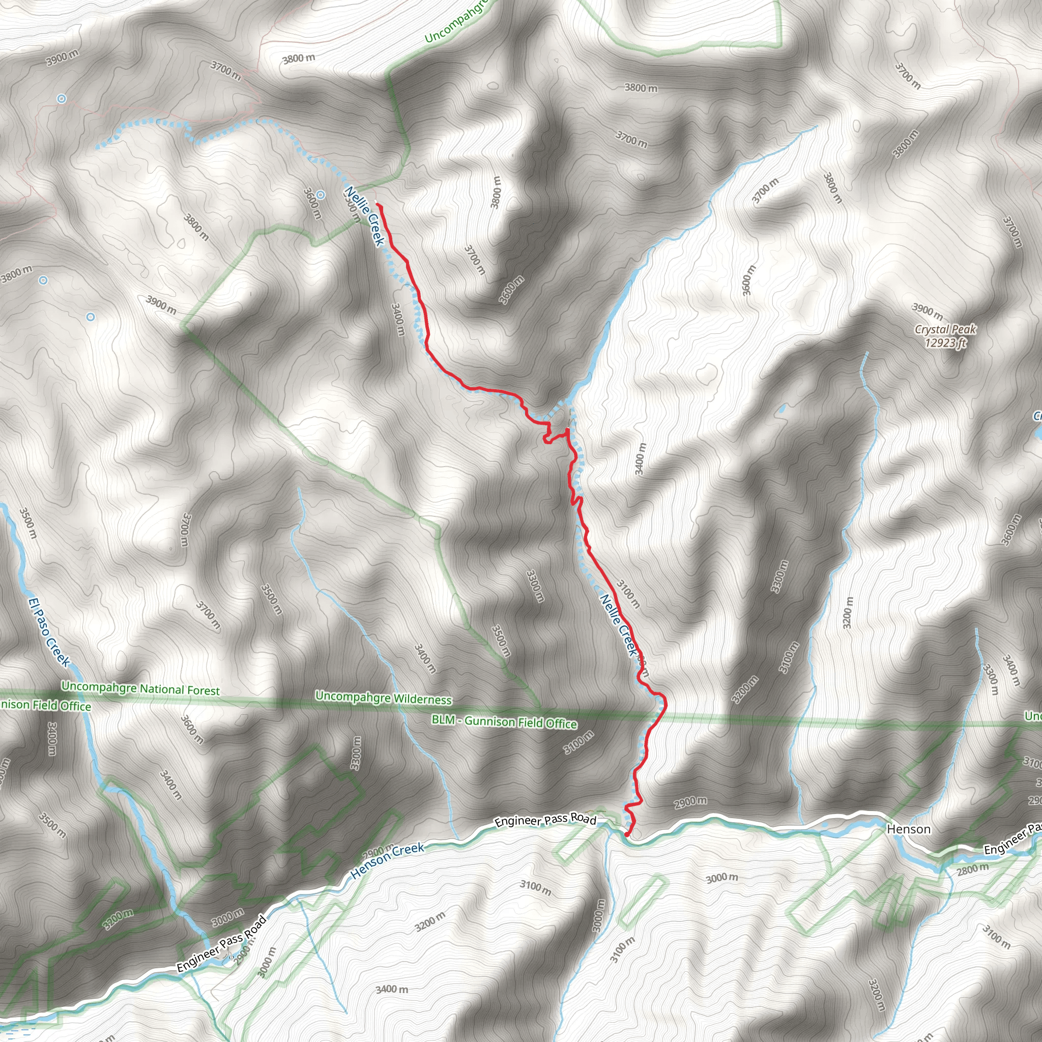 Nellie Creek Road mobile static map