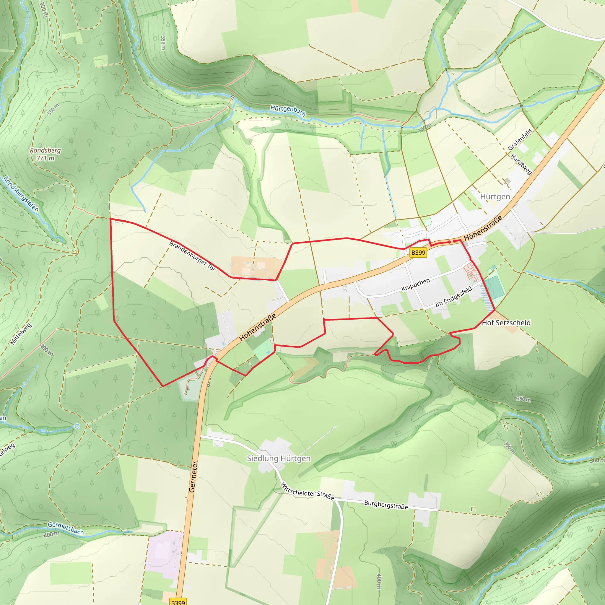 Brandenburger Tor and Hürtgenwaldweg Loop mobile static map